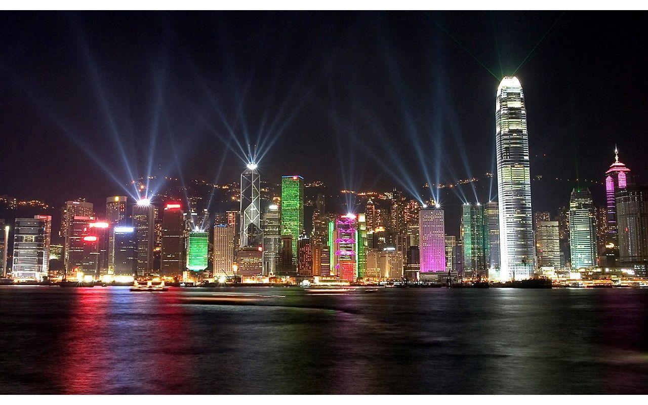 1280x800 Hong Kong Happy New Year Night Lights Fireworks HD Wallpaper
