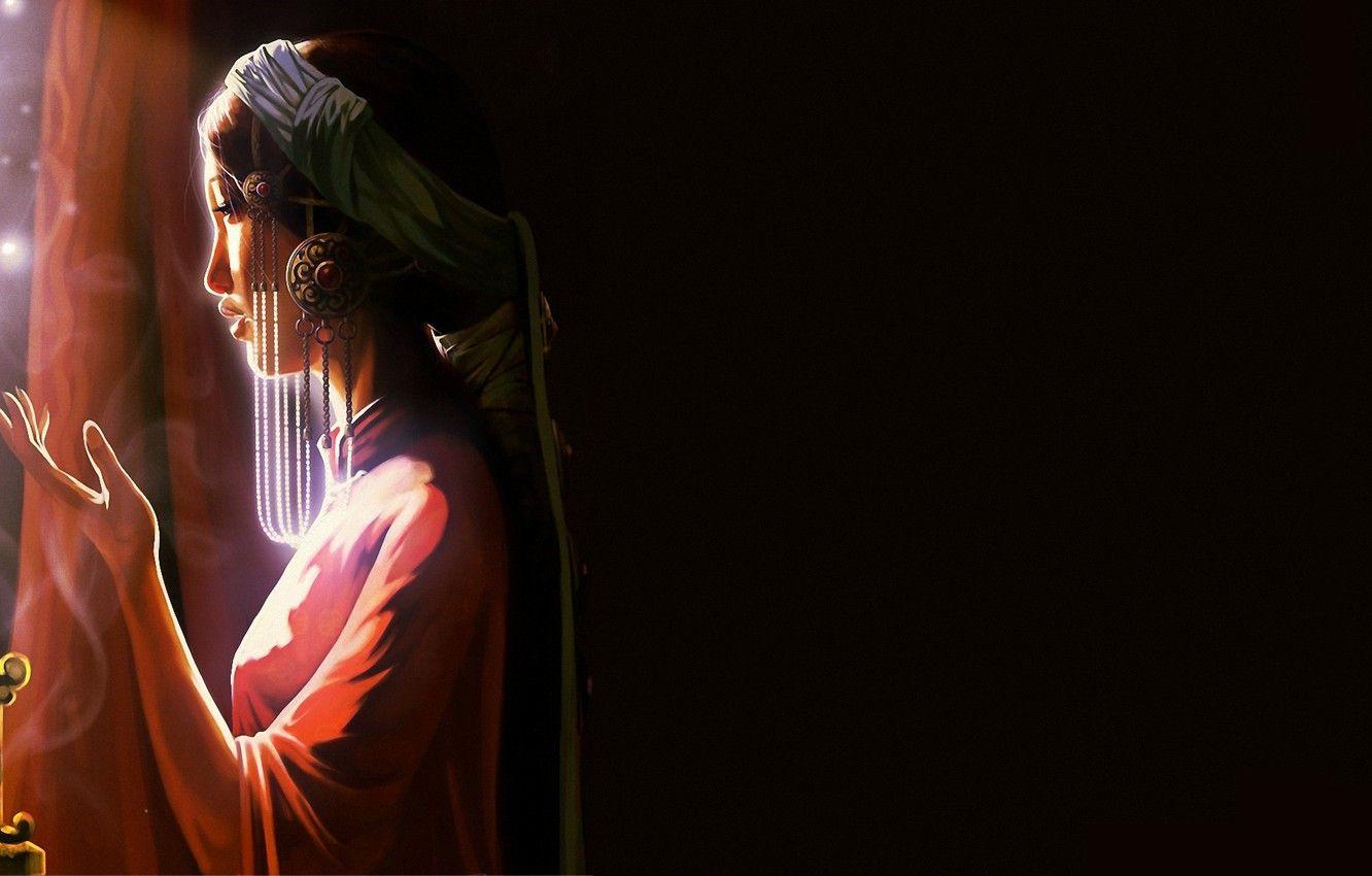 1332x850 Wallpaper girl, decoration, Princess, Mongolian, incense image