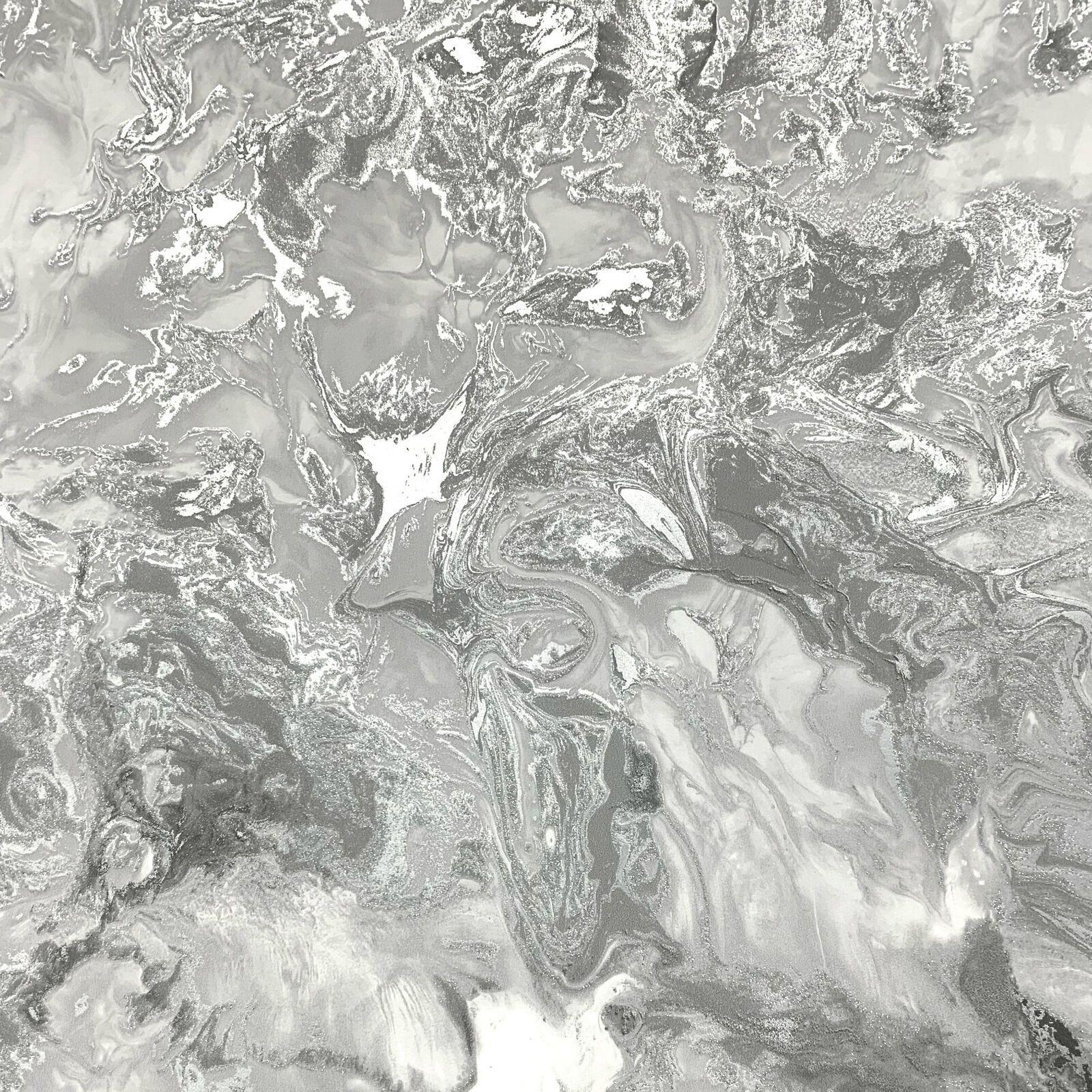 1600x1600 Metallic Marble By Debona Liquid Marble Silver Glitter Wallpaper (6335)