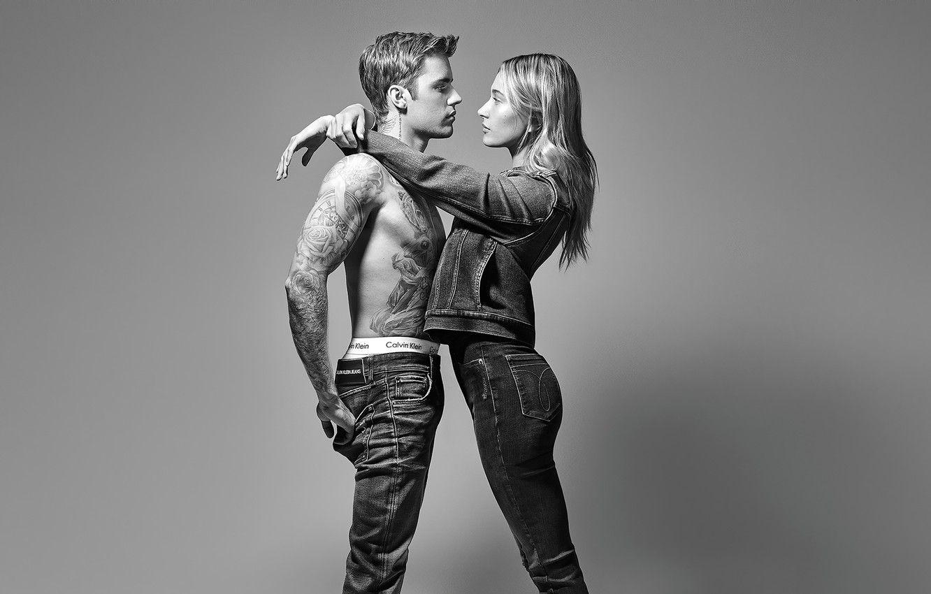 1332x850 Wallpaper girl, photo, guy, lovers, Justin Bieber, Calvin Klien