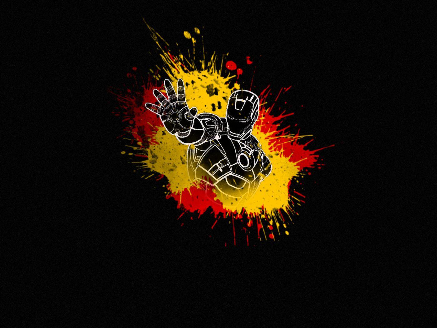 1400x1050 Download Iron man, minimal, dark, artwork wallpaper, 1400x1050