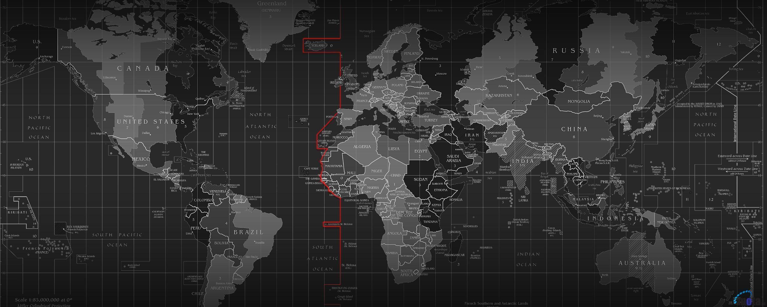 2560x1024 Dual Monitor Wallpaper Map Wallpaper