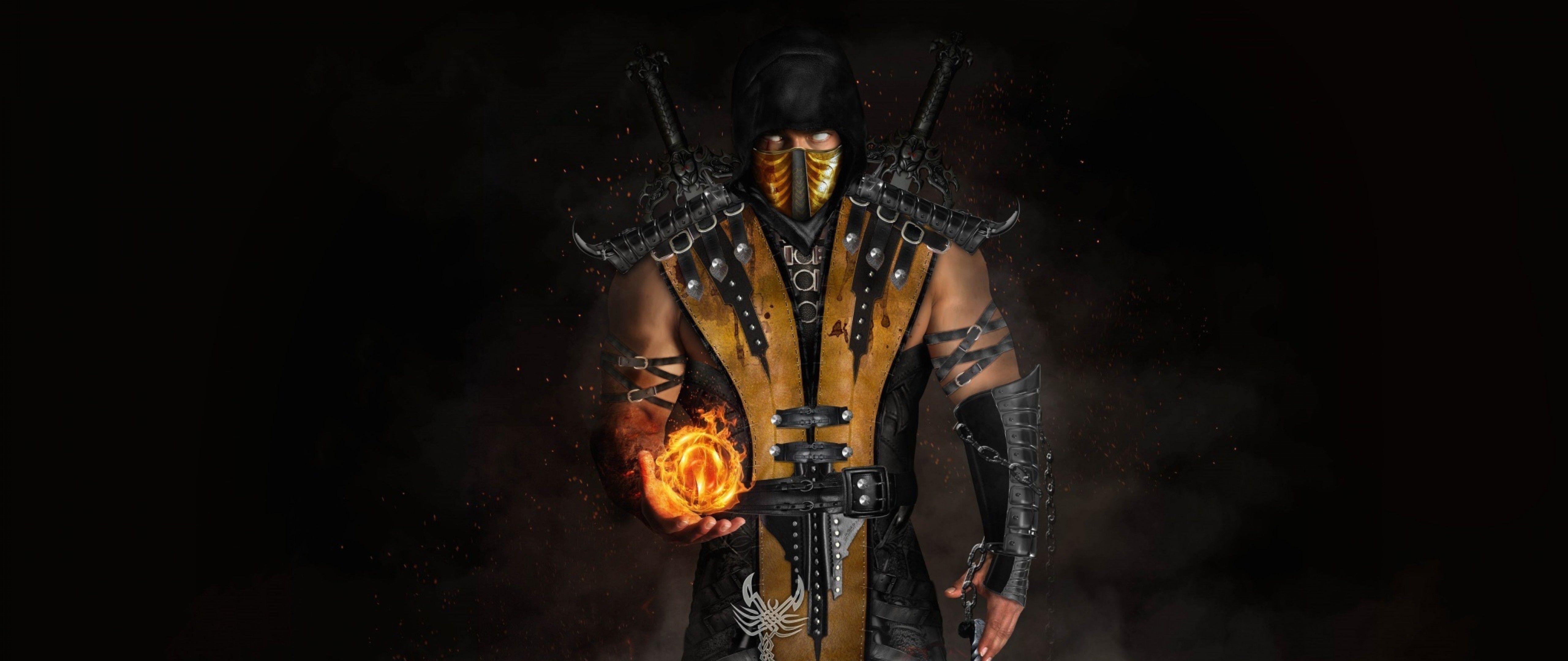 5120x2160 Scorpion Cool Mortal Kombat X HD Wallpaper for Desktop and Mobiles
