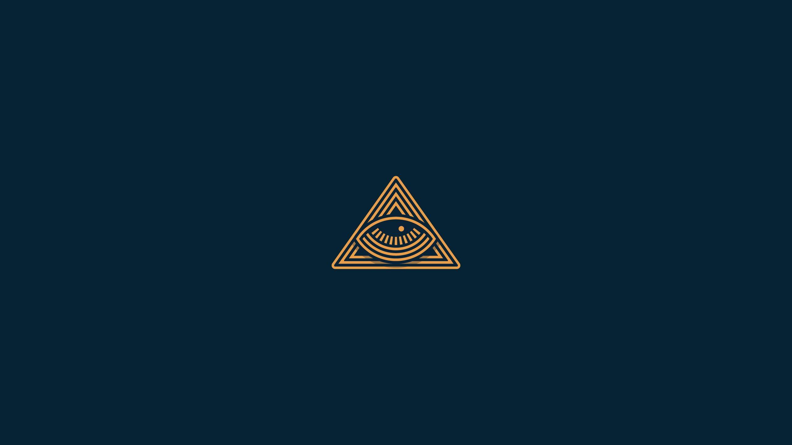 2560x1440 Eye of providence wall paper, graphic design, blue background