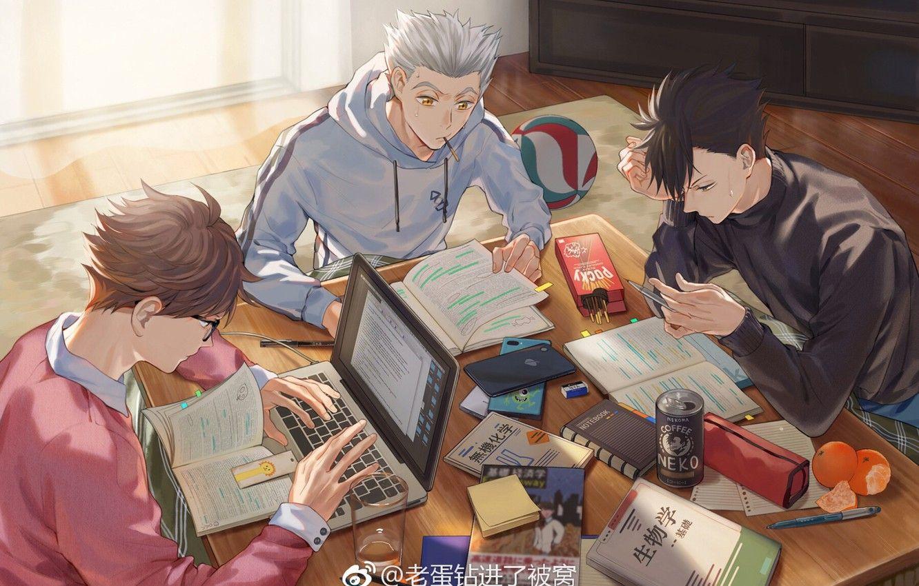 1332x850 Wallpaper Haikyuu, Tooru Oikawa, Koutarou Bokuto, Tetsurō Kuroo image for desktop, section сёнэн