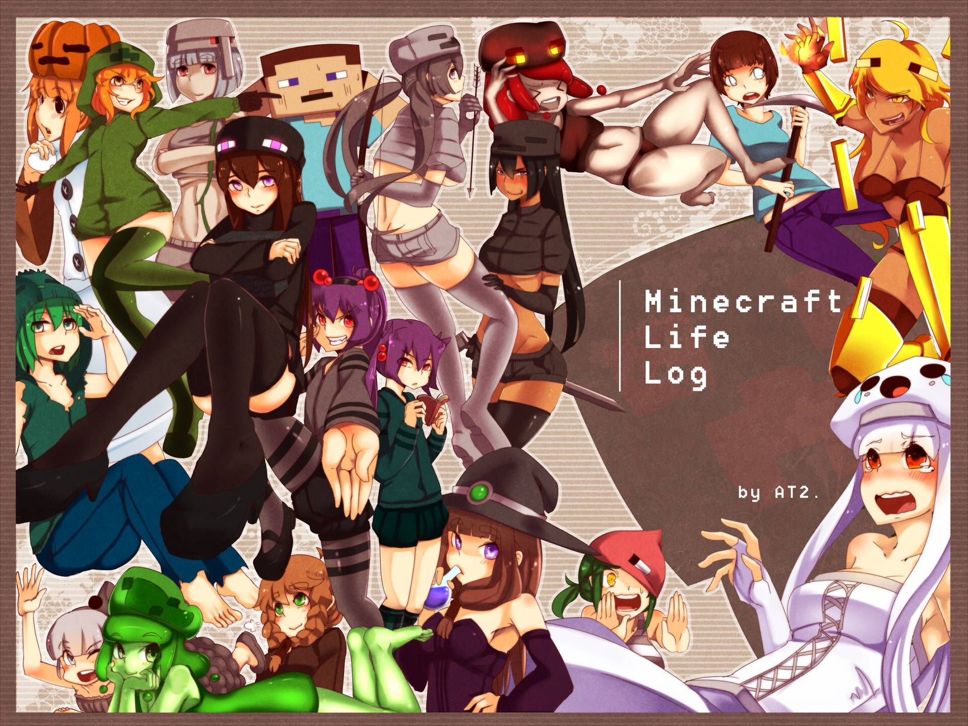 1920x1440 Minecraft Anime Wallpaper