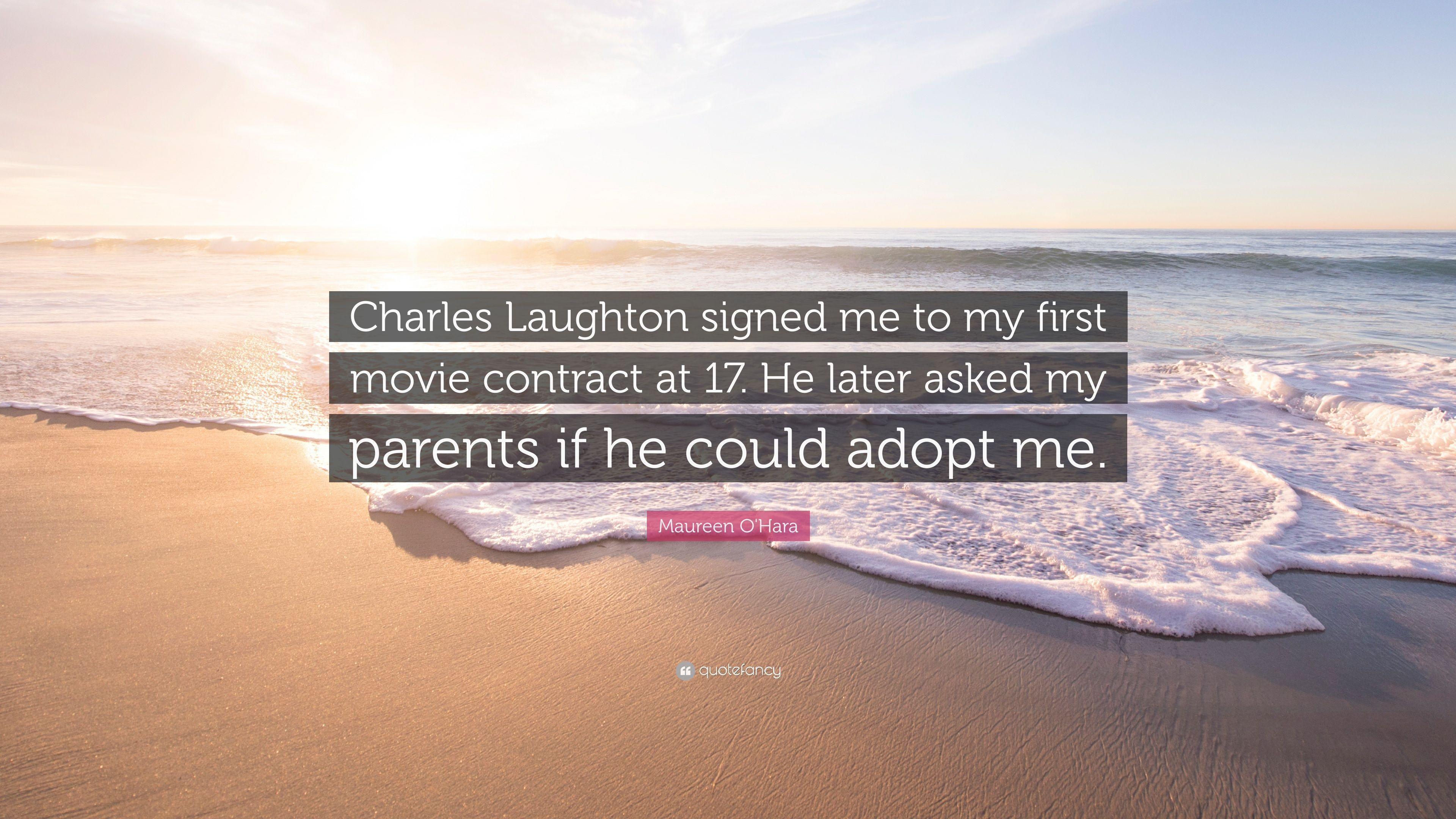 3840x2160 Maureen O'Hara Quote: “Charles Laughton signed me to my first