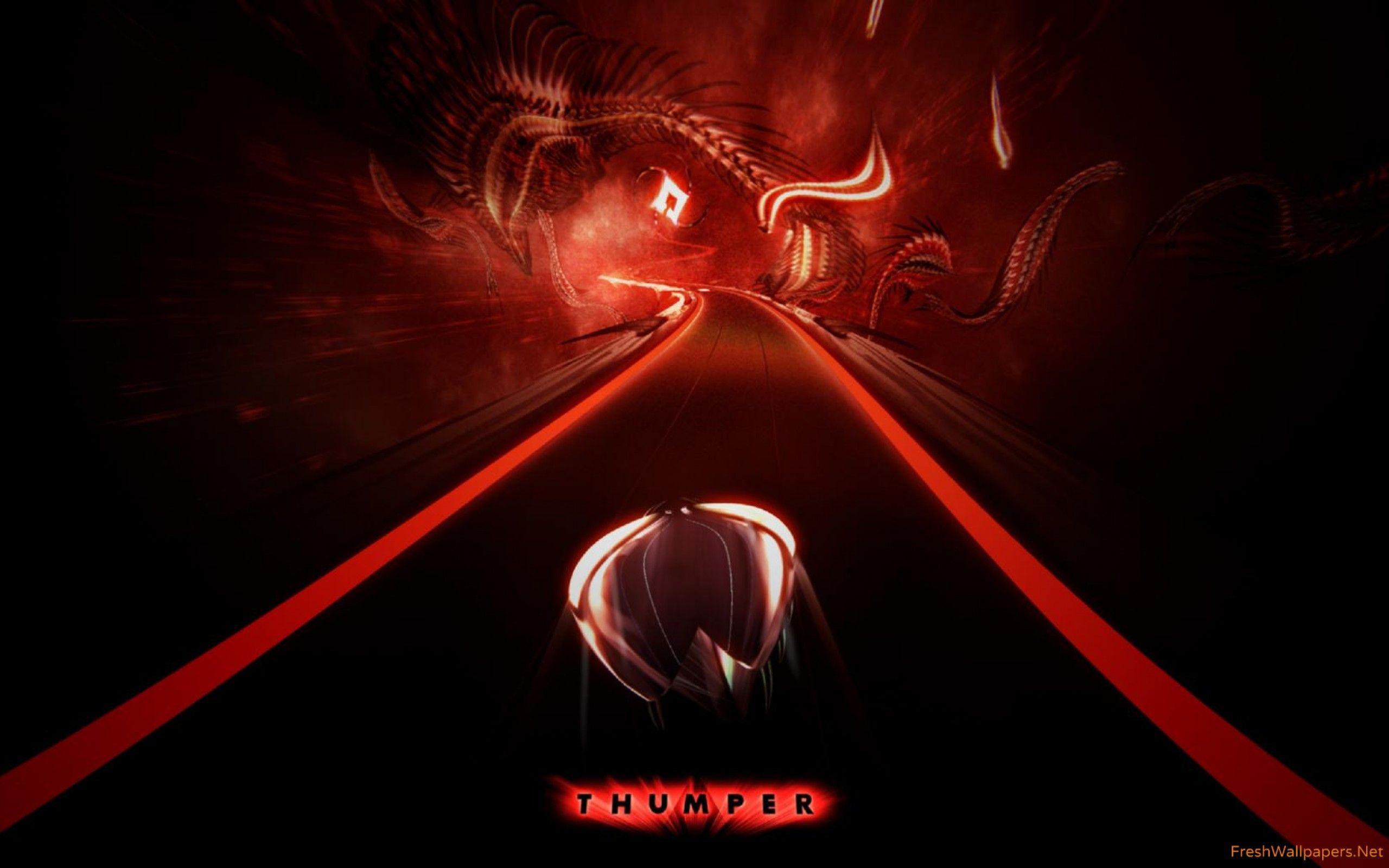 2560x1600 Space beetle speeding on the red road in Thumper wallpaper