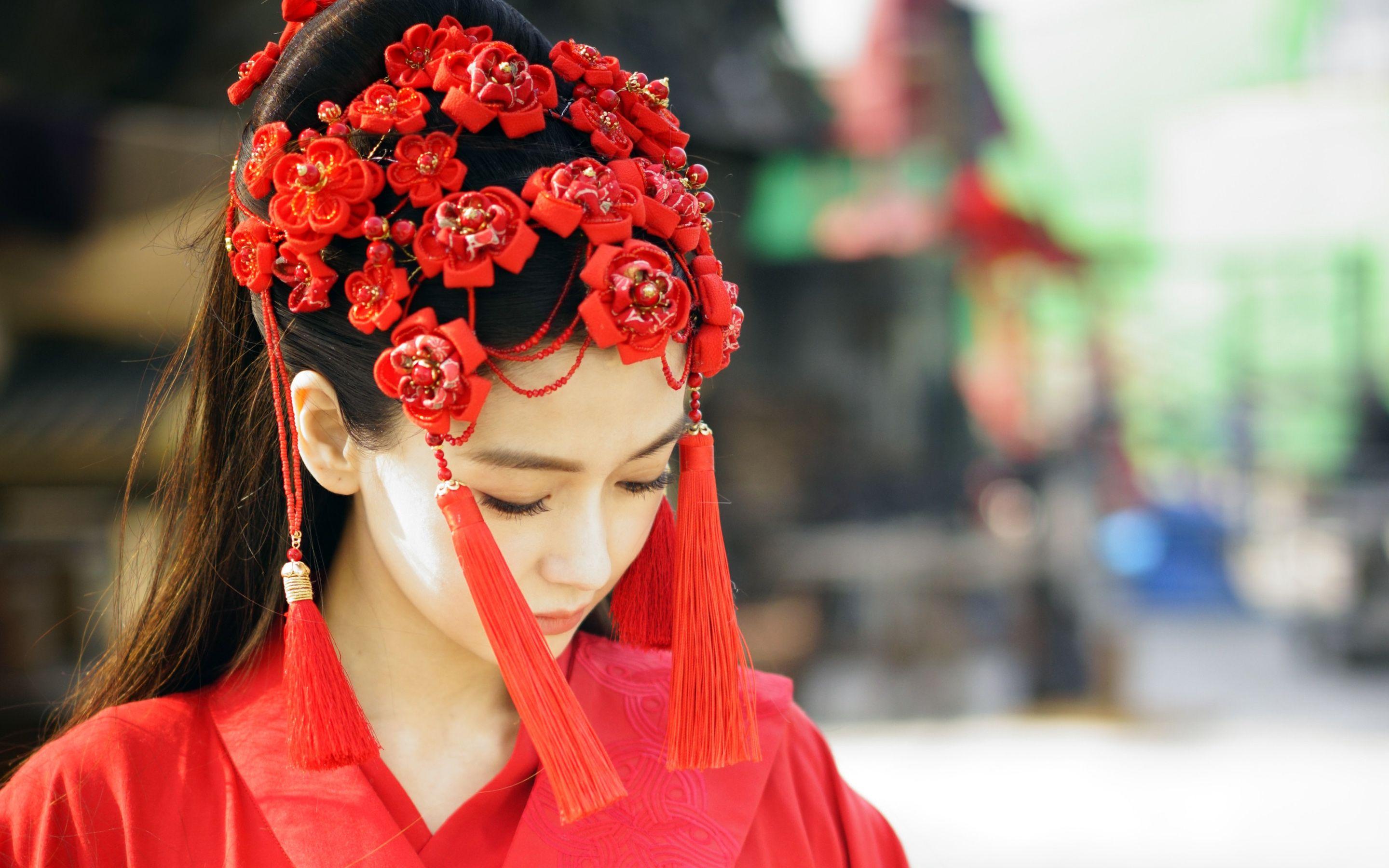 2880x1800 Download wallpaper Angelababy, beauty, brunette, chinese