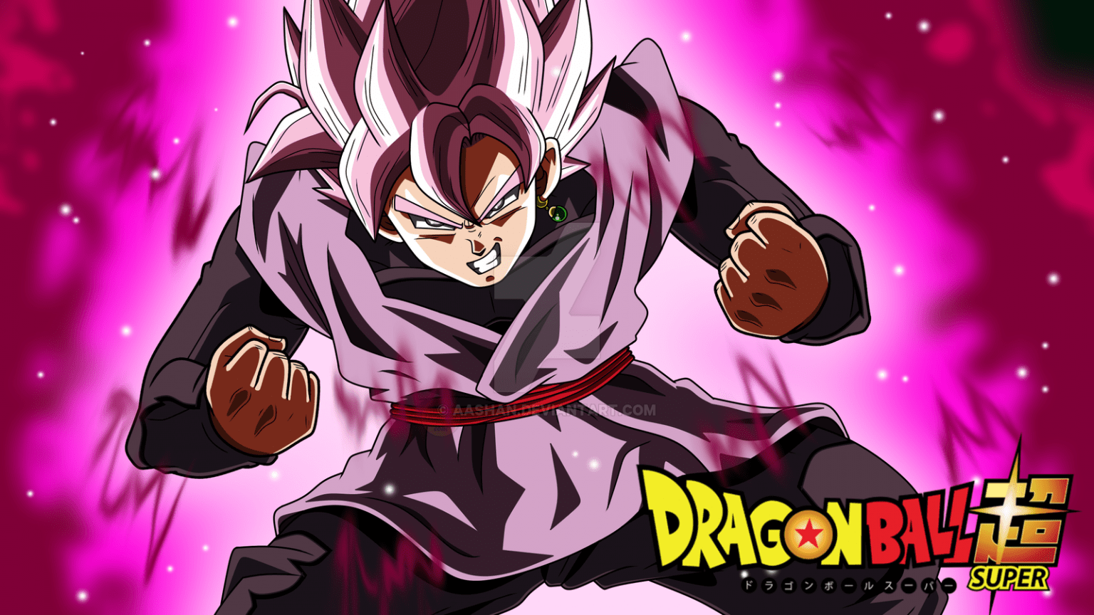 1536x864 Free download Goku Black Super Saiyan Rose Powering up