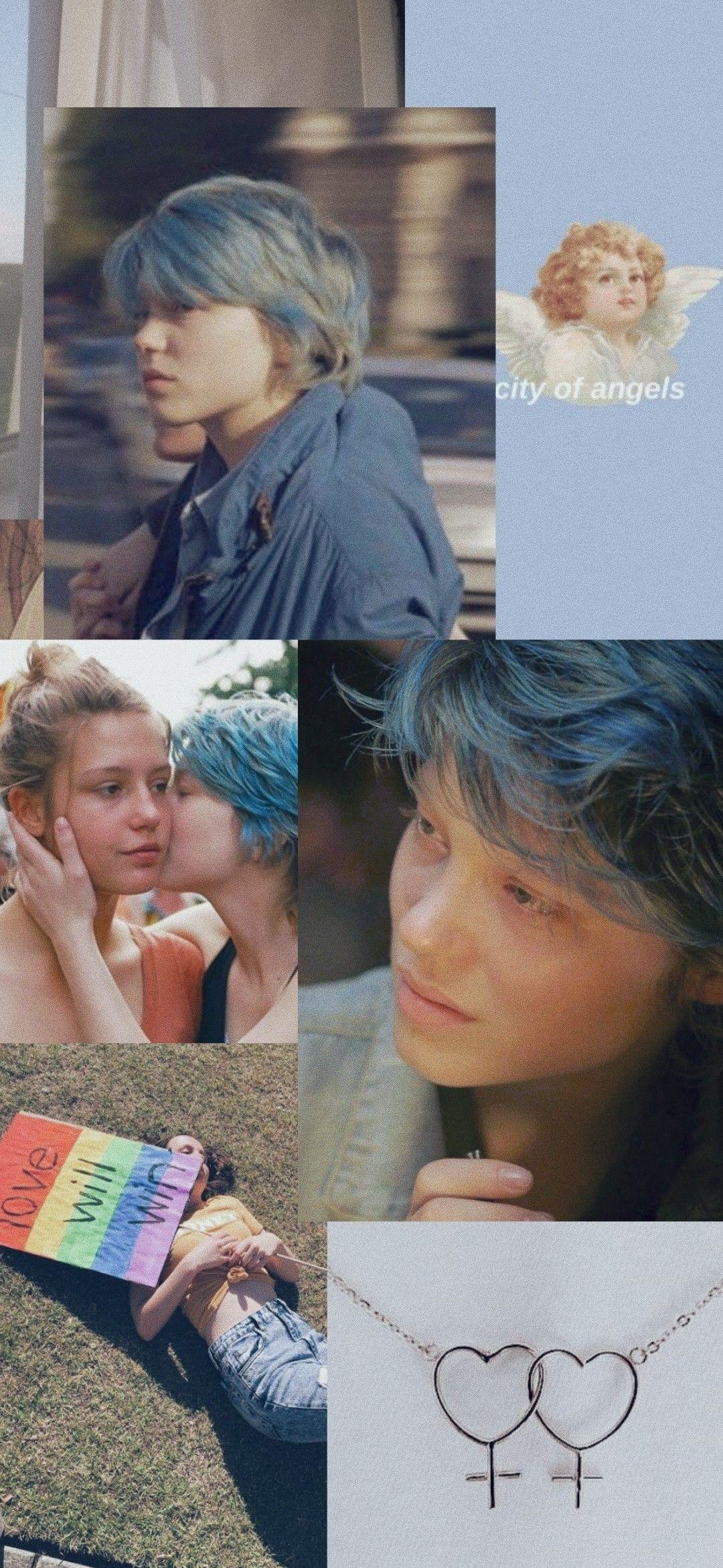 1080x2339 blue is the warmest color emma wallpaper. Blue is the warmest