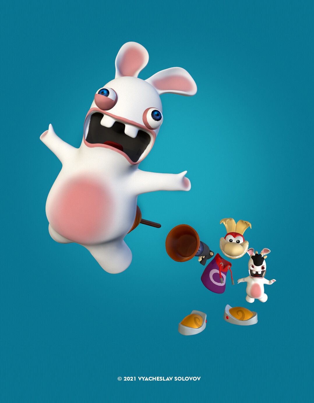 1078x1384 Rayman Raving Rabbids