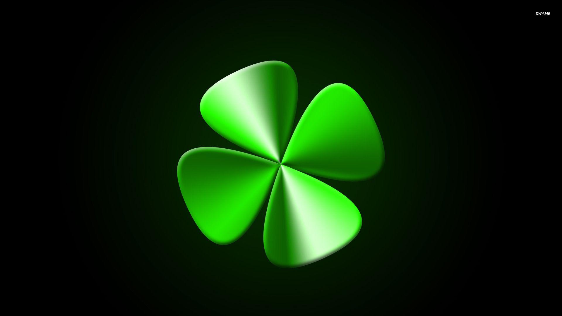 Two units three leaf clover minimalistic on the soft green bacground 2K  wallpaper download