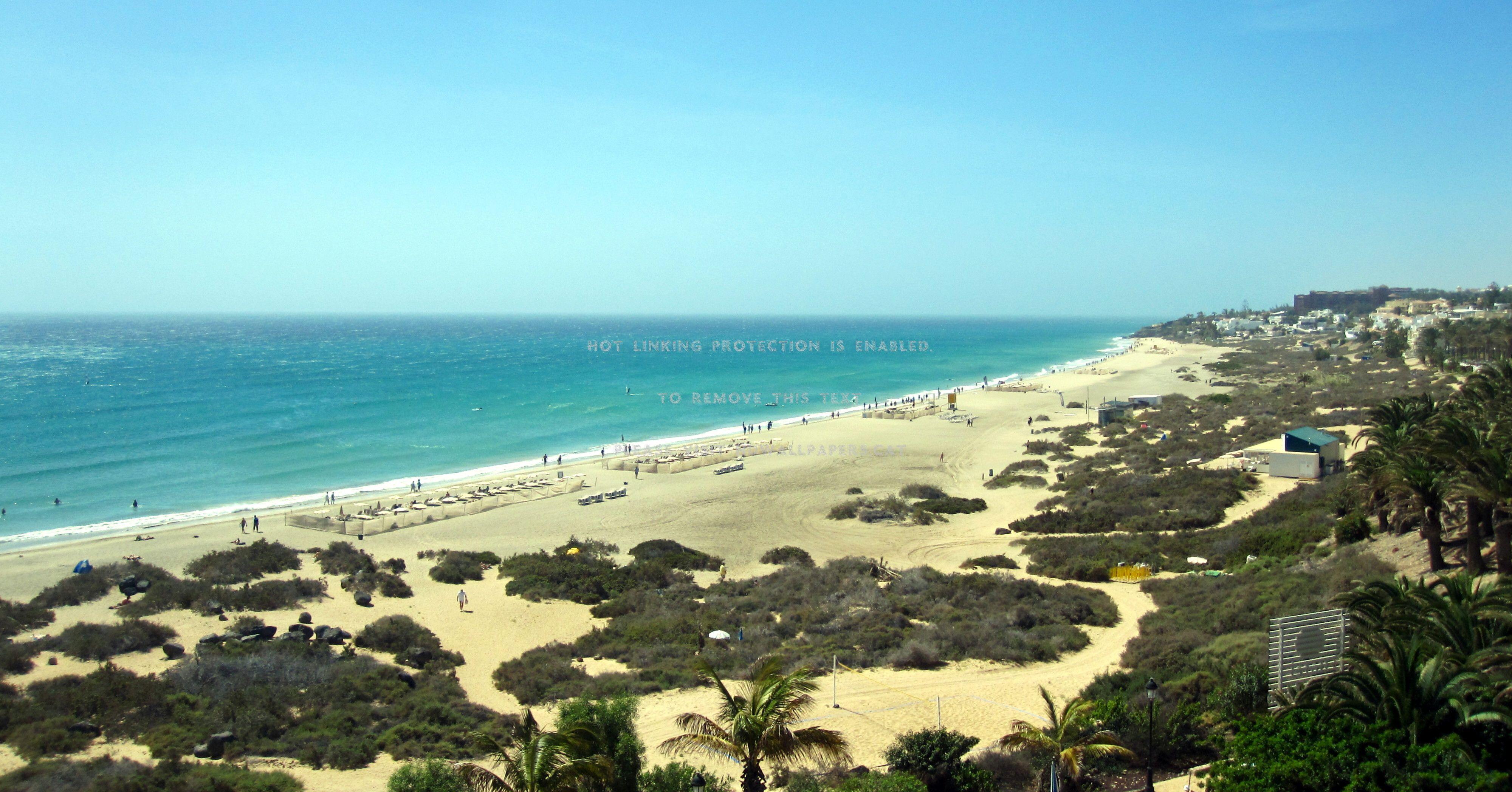 4000x2096 fuerteventura beach view dunes sky beaches