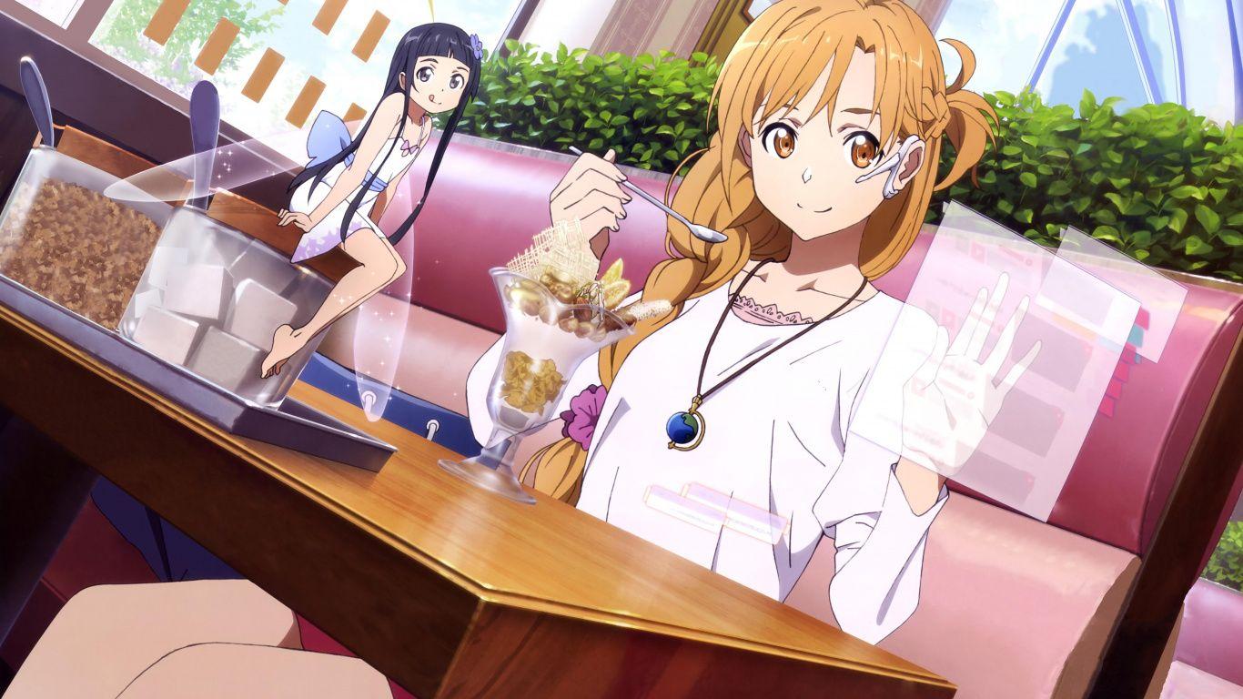 1366x768 Wallpaper Asuna Yuuki, Sao, Anime Girl Art Online Ordinal