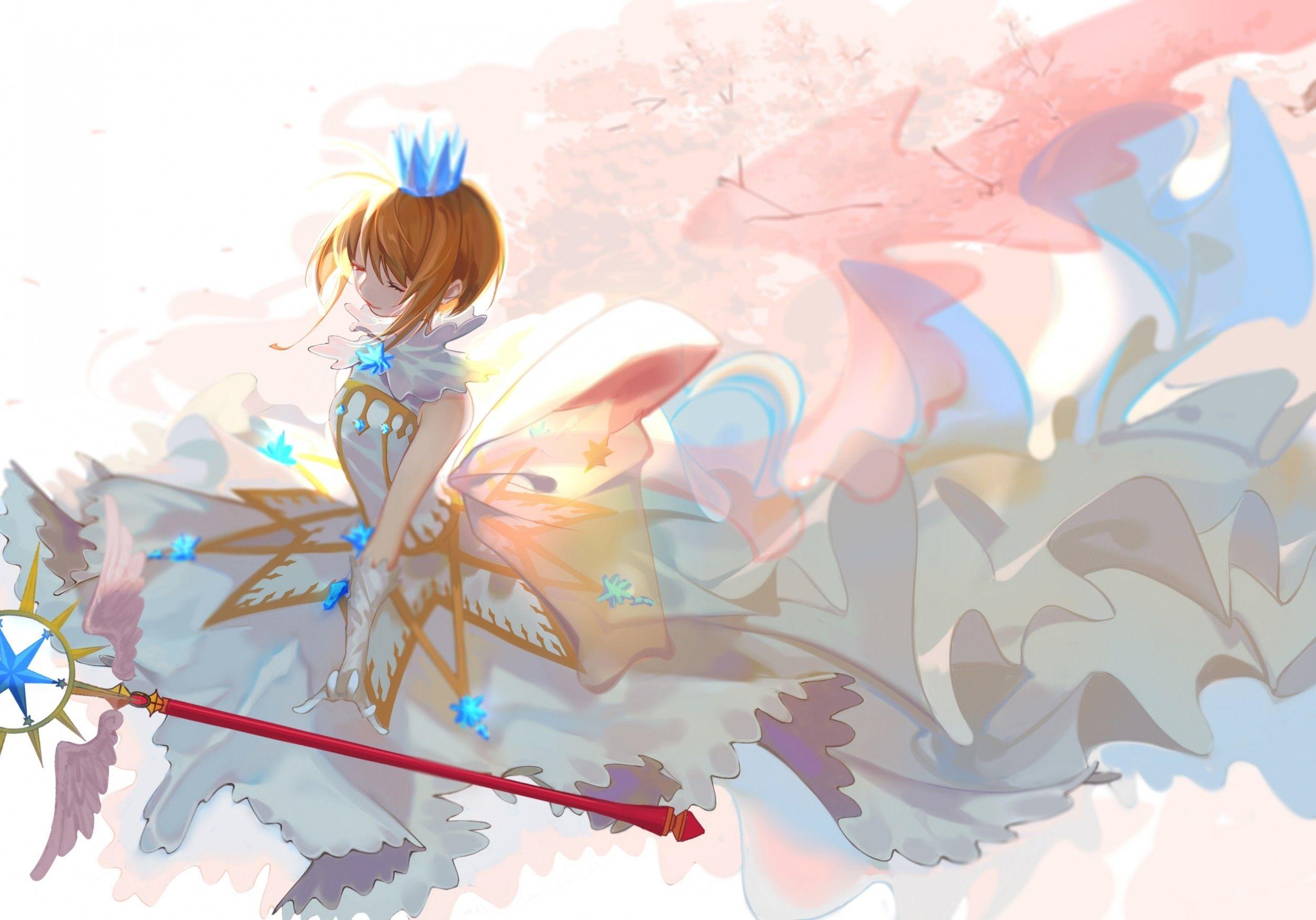 2500x1747 Download 2500x1747 Sakura Kinomoto, Cardcaptor Sakura, Closed Eyes
