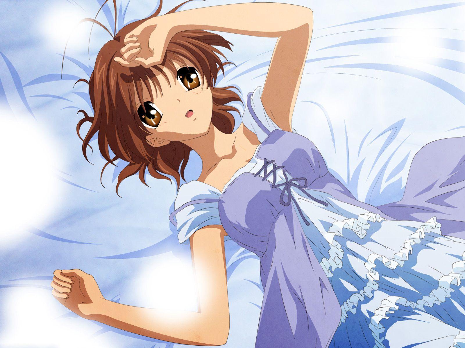 1600x1200 blue clannad dress furukawa nagisa. konachan.