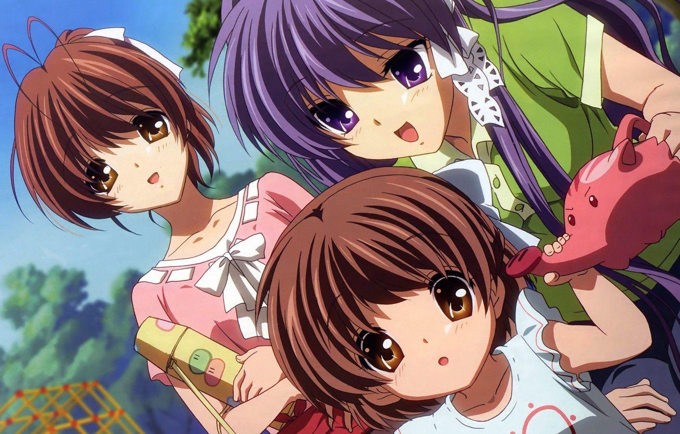 1332x850 Wallpaper girls, child, Clannad, Clannad, Nagisa Furukawa, Kyou