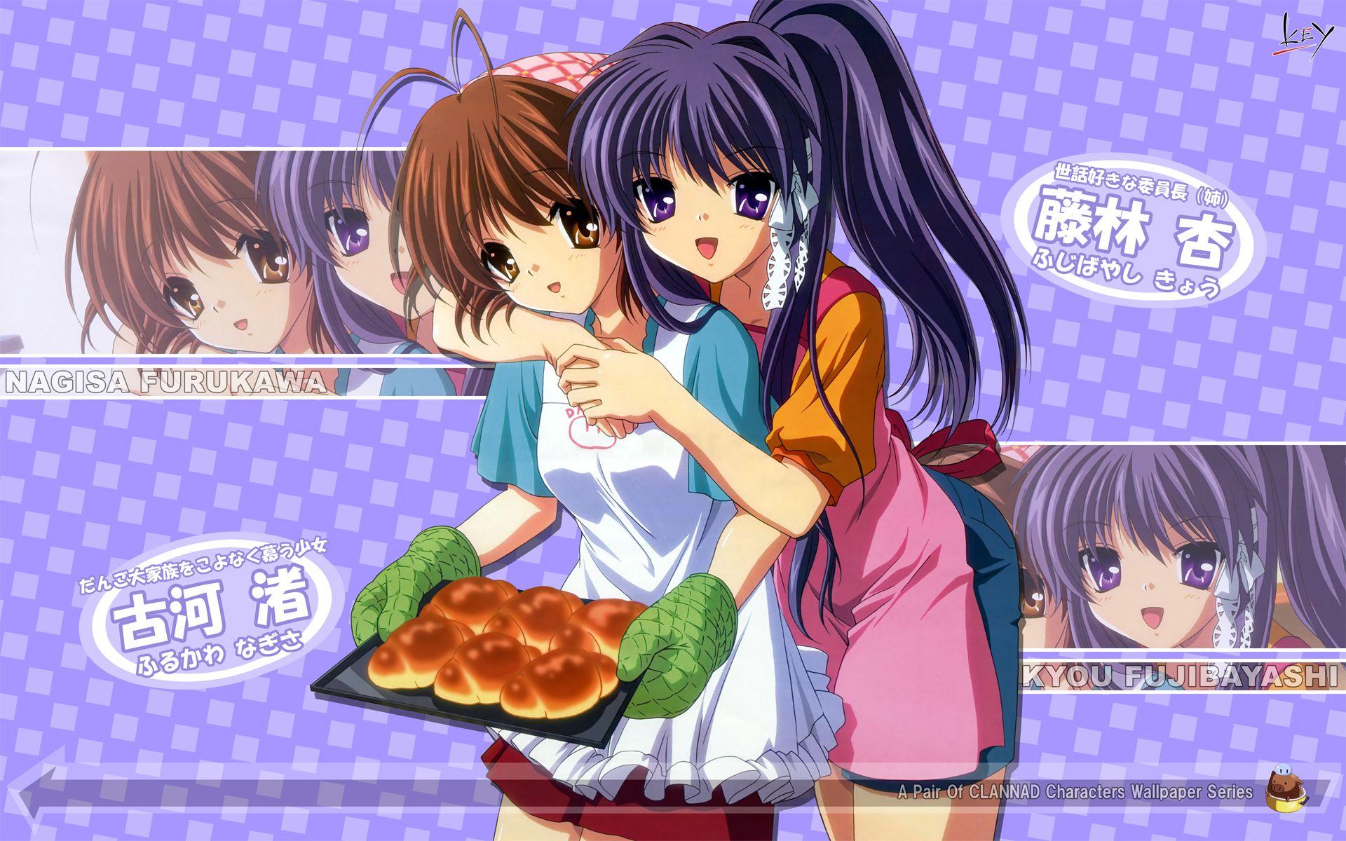 1920x1200 clannad fujibayashi kyou furukawa nagisa ponytail.
