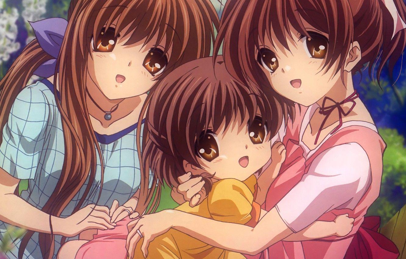 1332x850 Wallpaper girls, child, Clannad, Clannad, Nagisa Furukawa, Ushio
