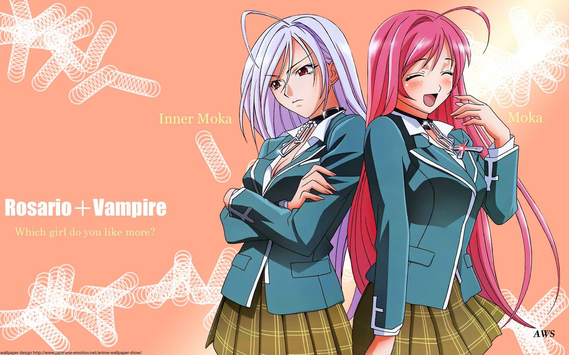 1920x1200 Rosario Vampire digital wallpaper, Rosario + Vampire, Akashiya Moka HD wallpaper