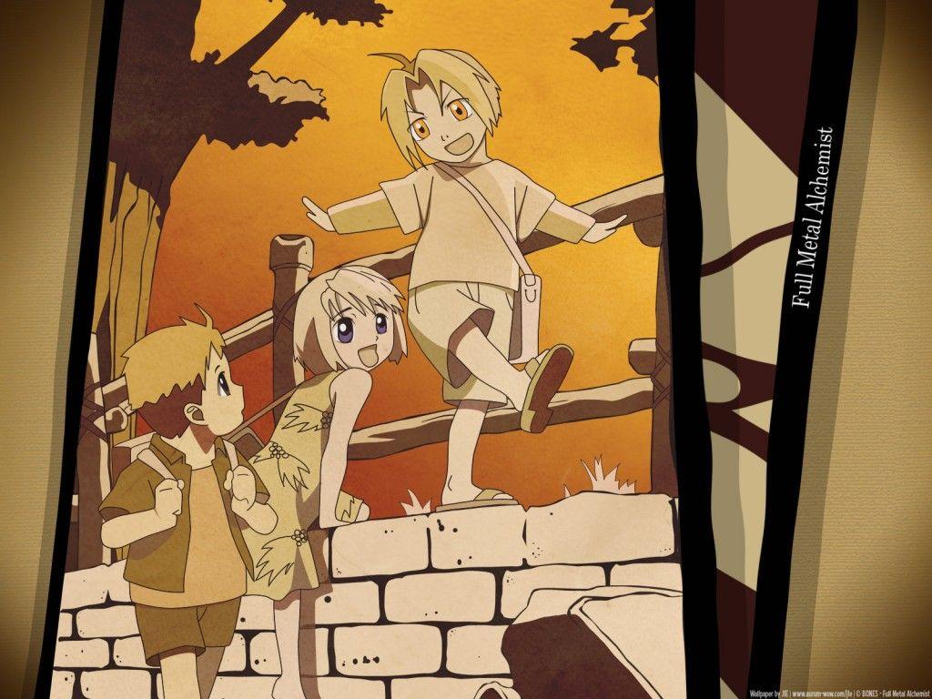 1024x768 alphonse elric edward elric fullmetal alchemist winry rockbell
