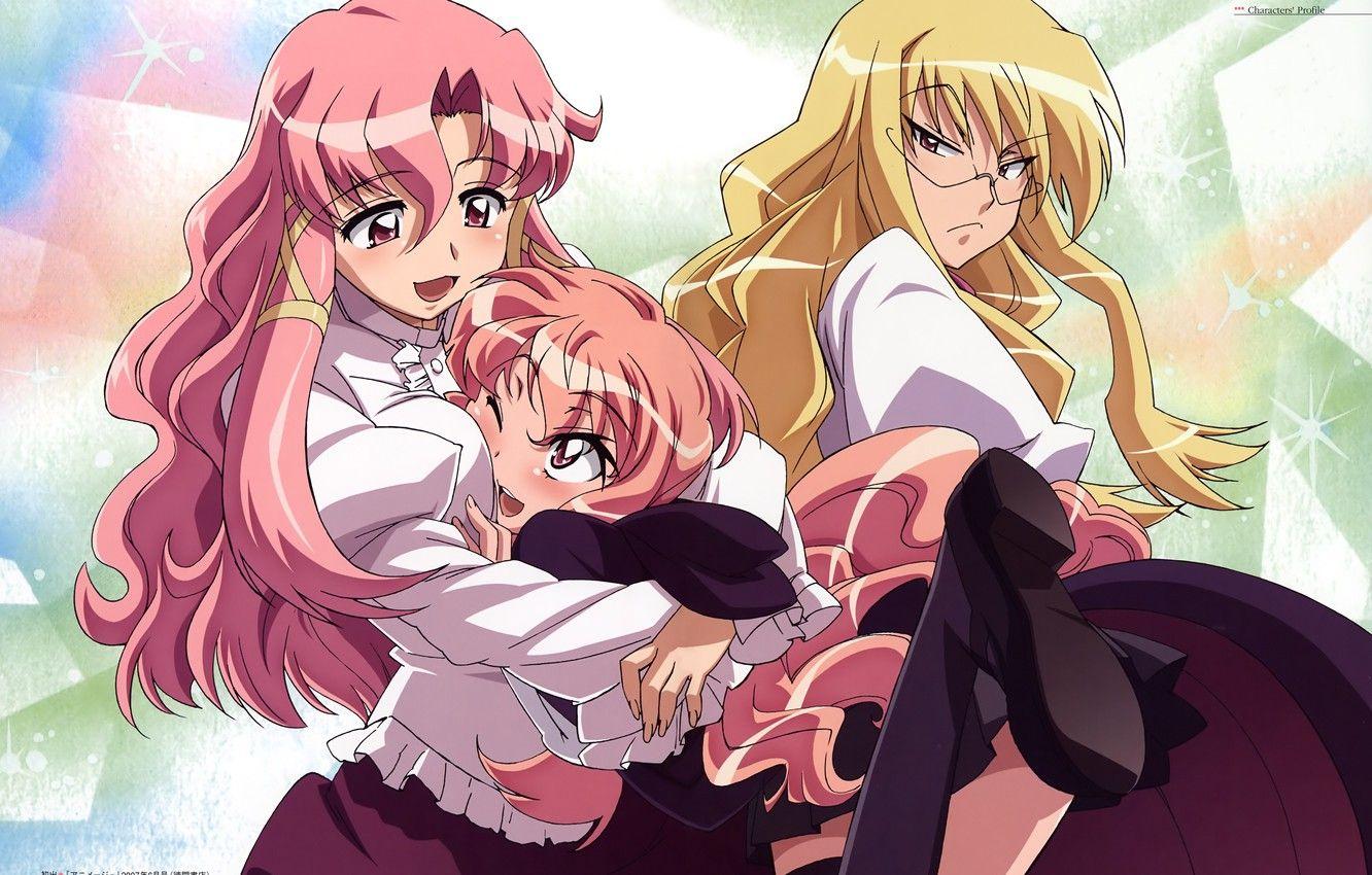 1332x850 Wallpaper girls, glasses, sisters, zero no tsukaima, Improvised