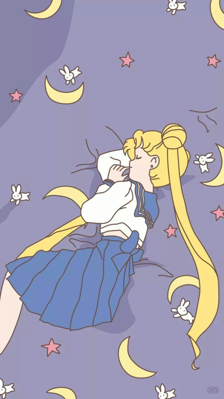 720x1280 Sleeping usagi Serena sailor moon. Sailor moon wallpaper, Sailor
