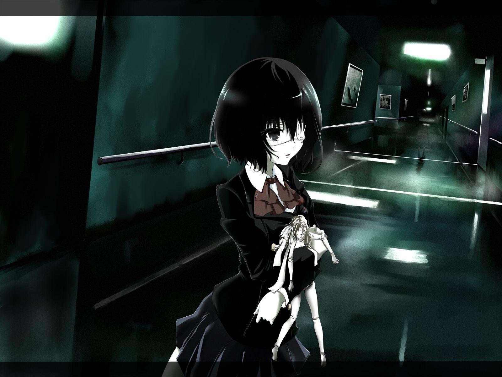 1600x1200 Poker Face 008 Another Misaki Mei Eyepatch Seifuku Wallpaper