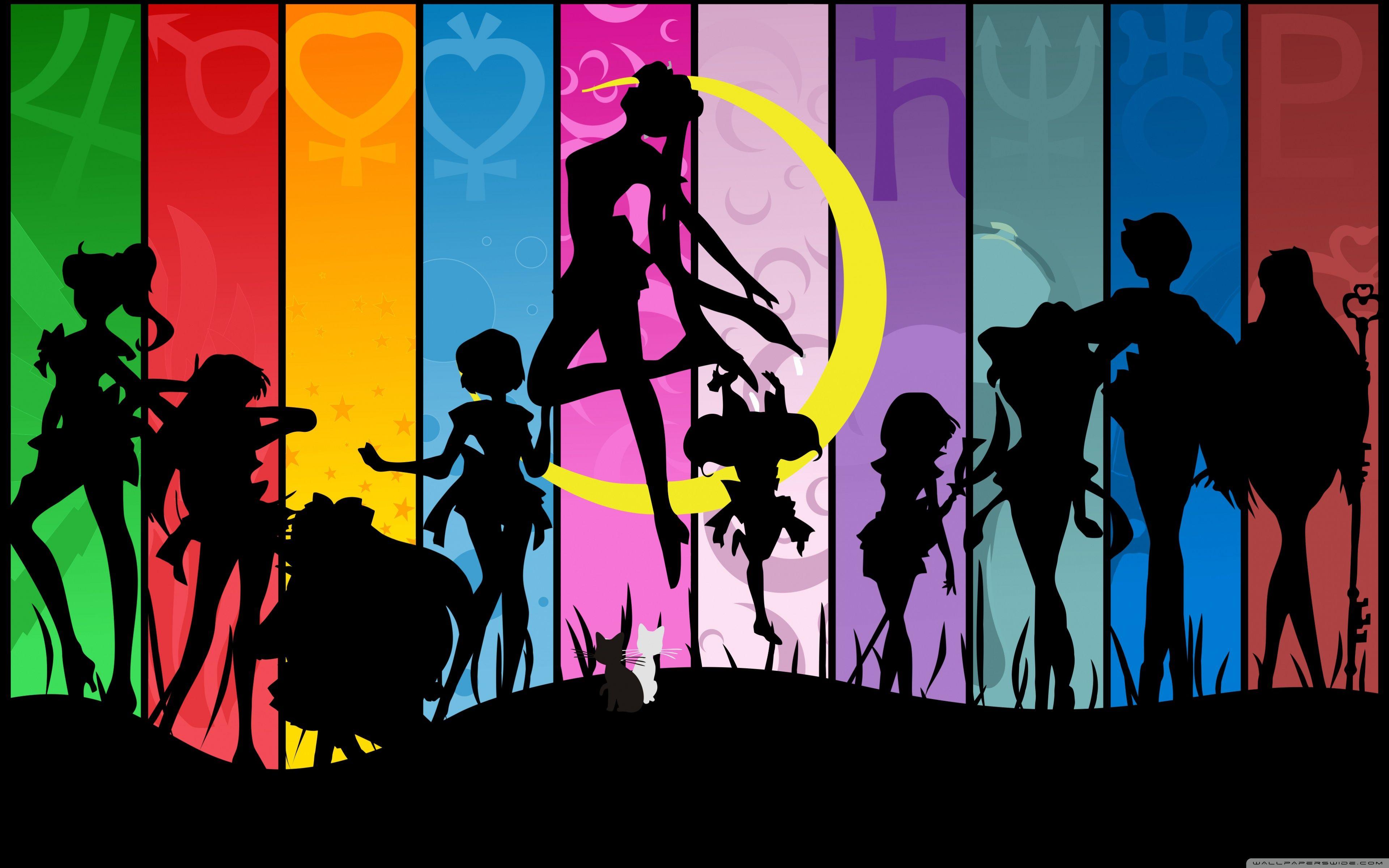 3840x2400 Sailor Moon Silhouette Wallpaper