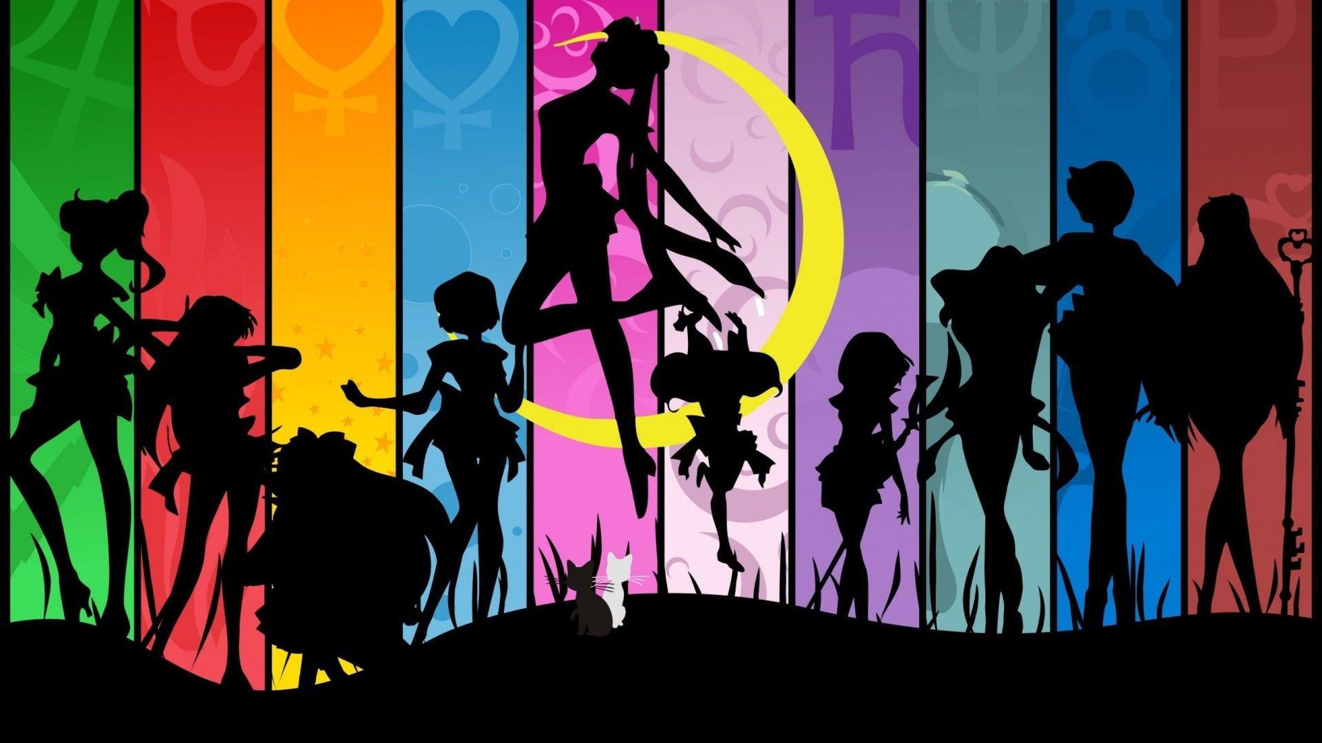 Best of Rei Hino Wallpapers -1920x1080 Silhouette color of Sailor Moon digital wallpaper, Sailor Moon