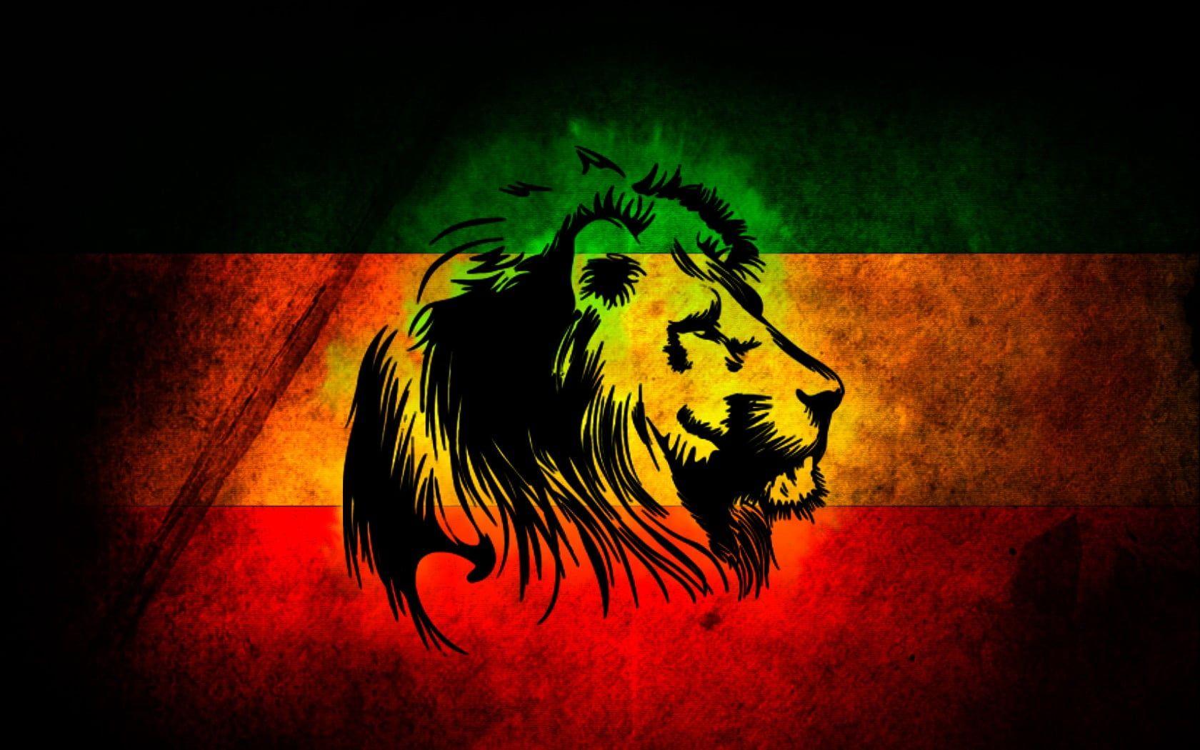1680x1050 Yellow and black lion logo, Rastafari, lion HD wallpaper
