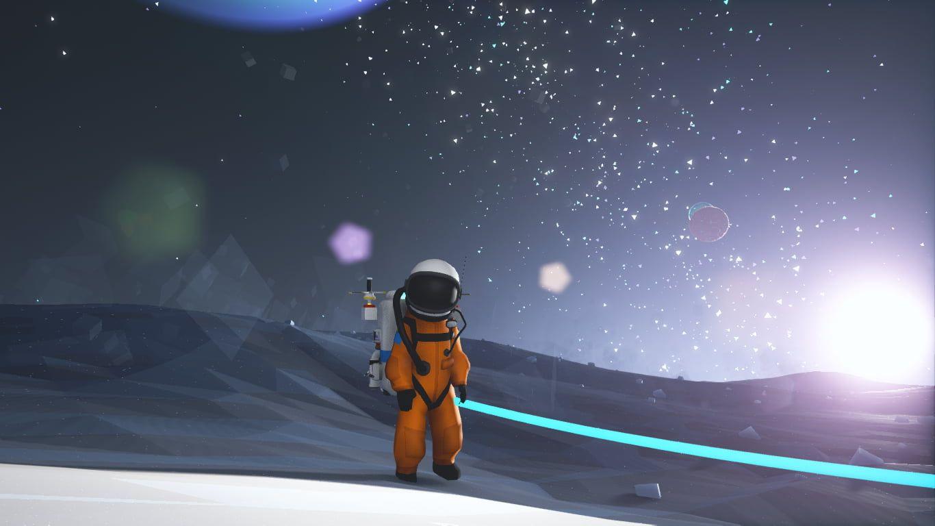 1366x768 Astronaut Walking On Land Illustration, Astroneer