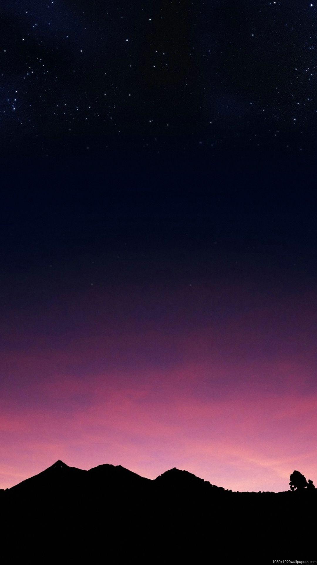 1080x1920 Space Mountain Sky Purple Wallpaper HD