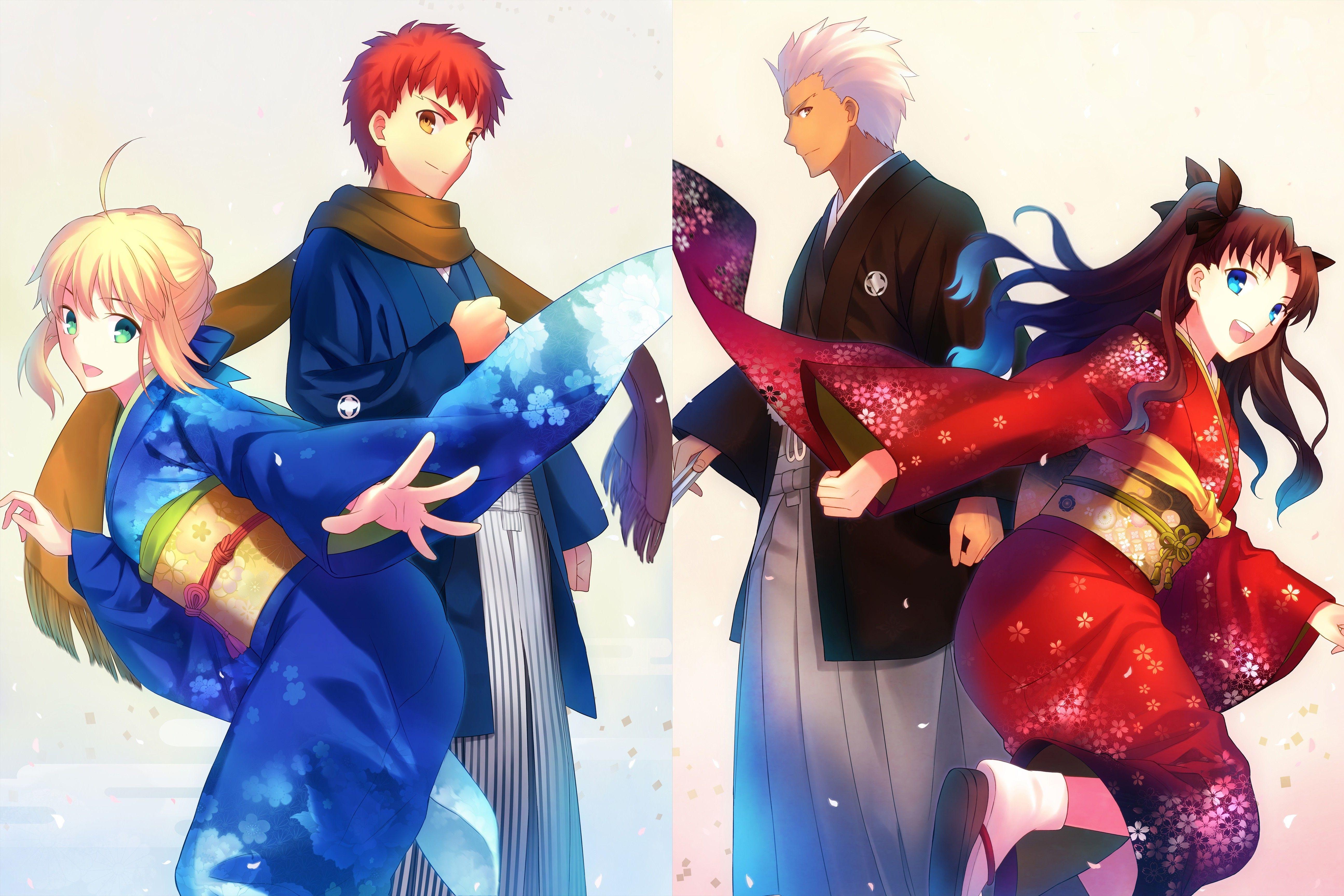 5181x3456 Fate Series Tohsaka Rin Anime Girls Saber Shirou Emiya Stay