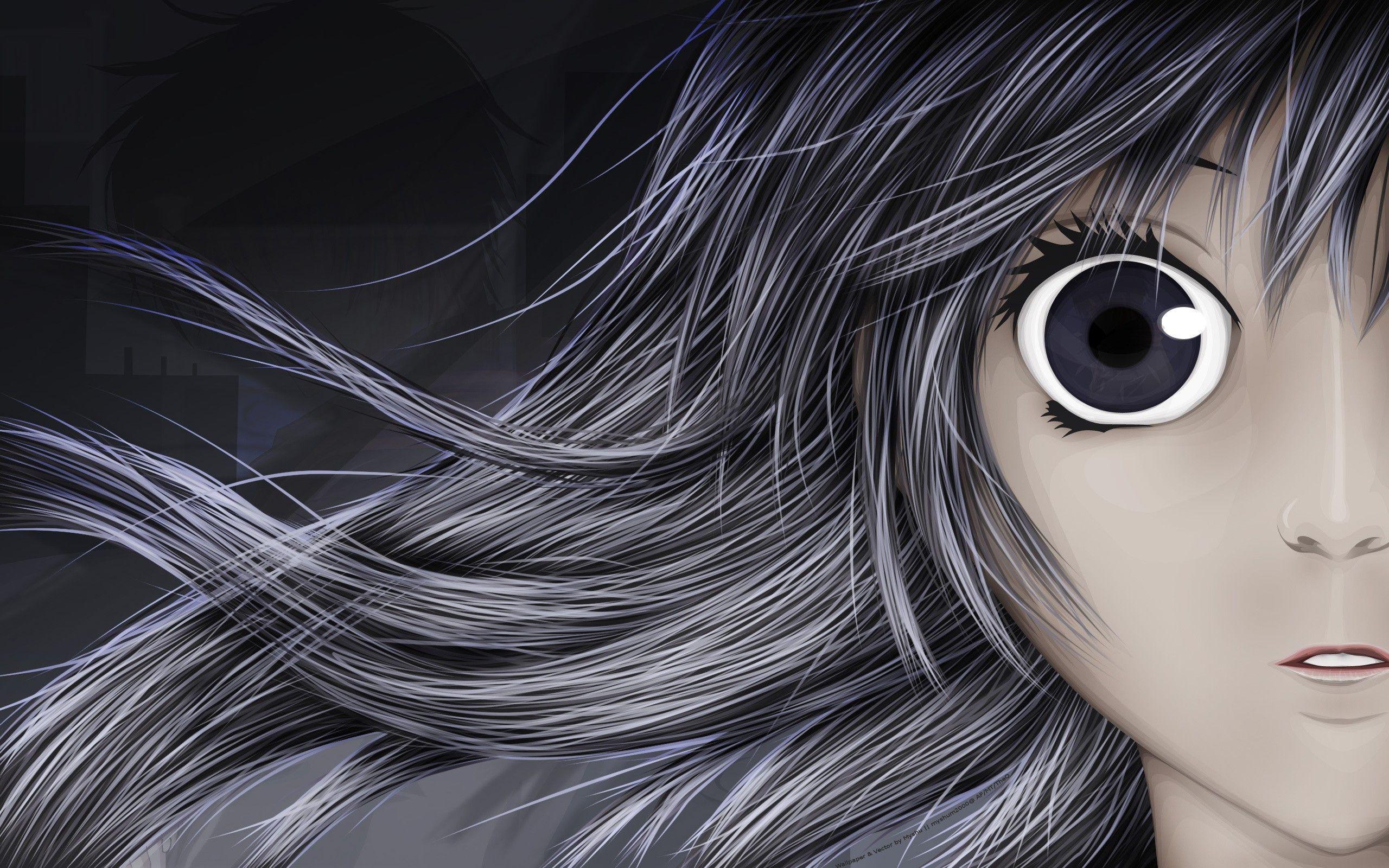 eyes, anime girls, closeup  3483x1992 Wallpaper 