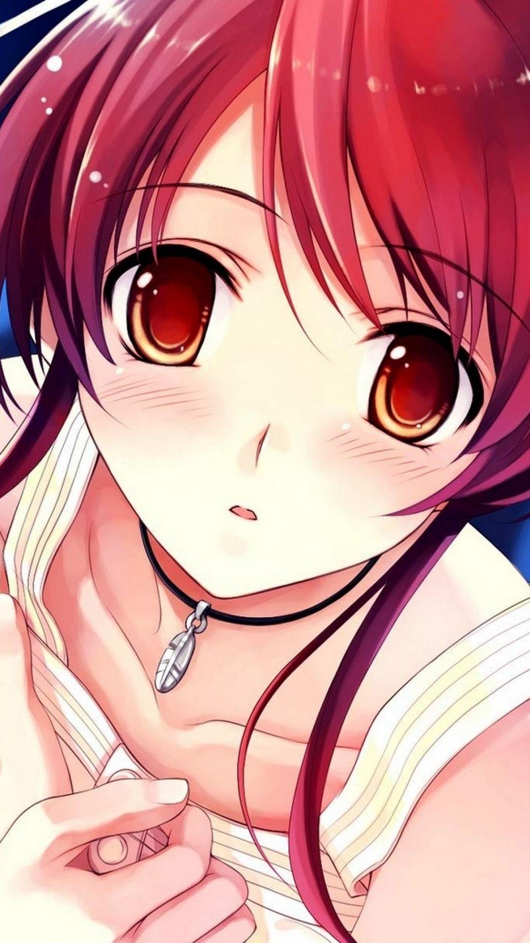 1080x1920 Girl Anime Eyes Depth Space Background Honesty iPhone 8 Wallpaper