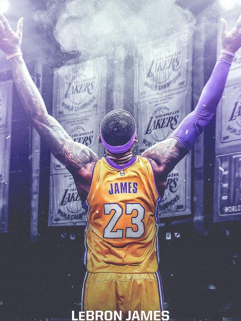 768x1024 Free download LeBron James LA Lakers HD Wallpaper For iPhone 2019
