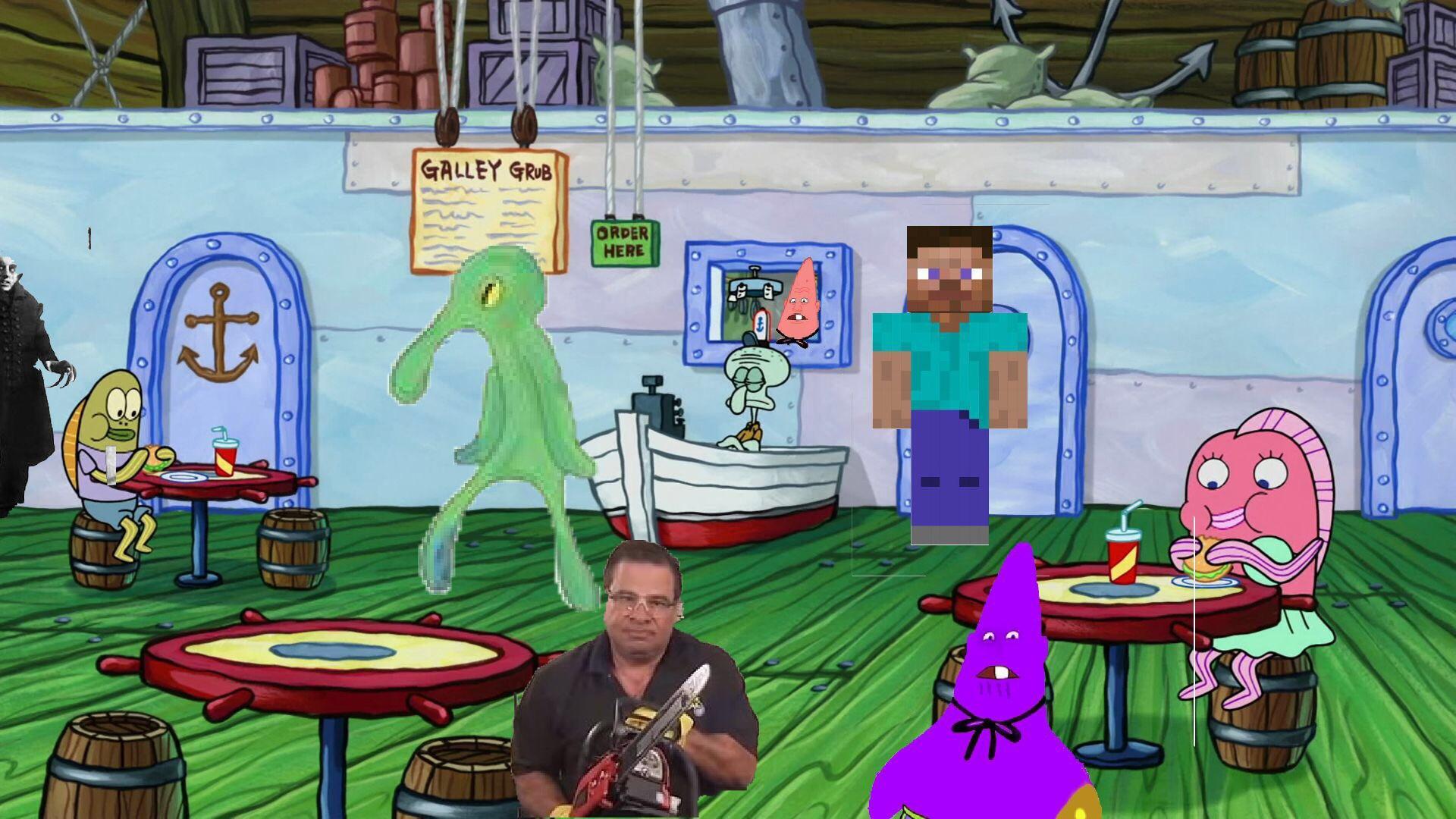 1920x1080 Crowded day at the Krusty Krab