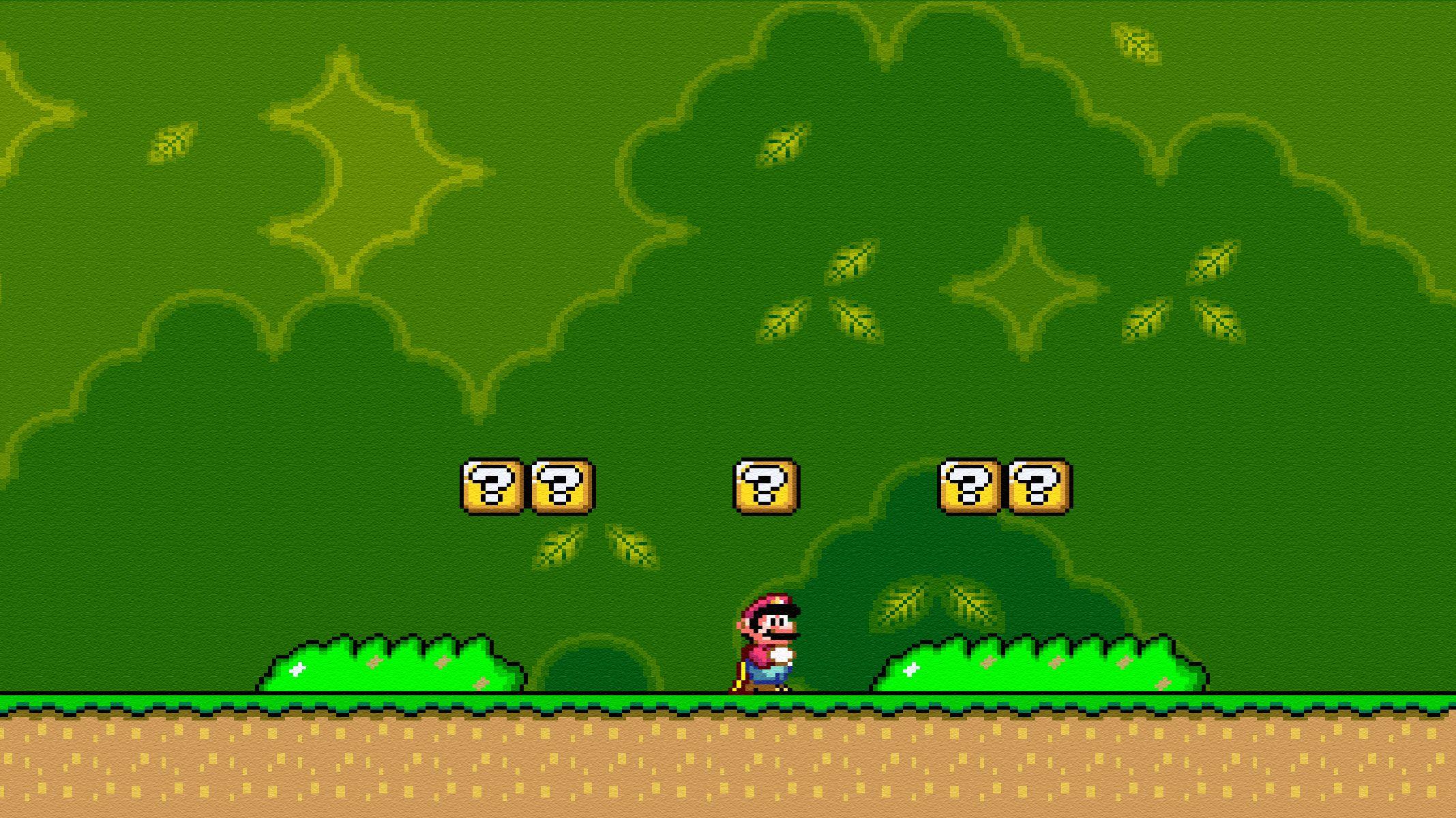 2135x1200 Megapaper: Super Mario World on 16 Spaces. Sorry for the Spam