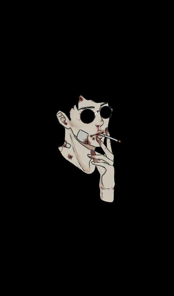 720x1225 wallpaper #art #white #design #draw #photoshop #smoke #thugs #cool