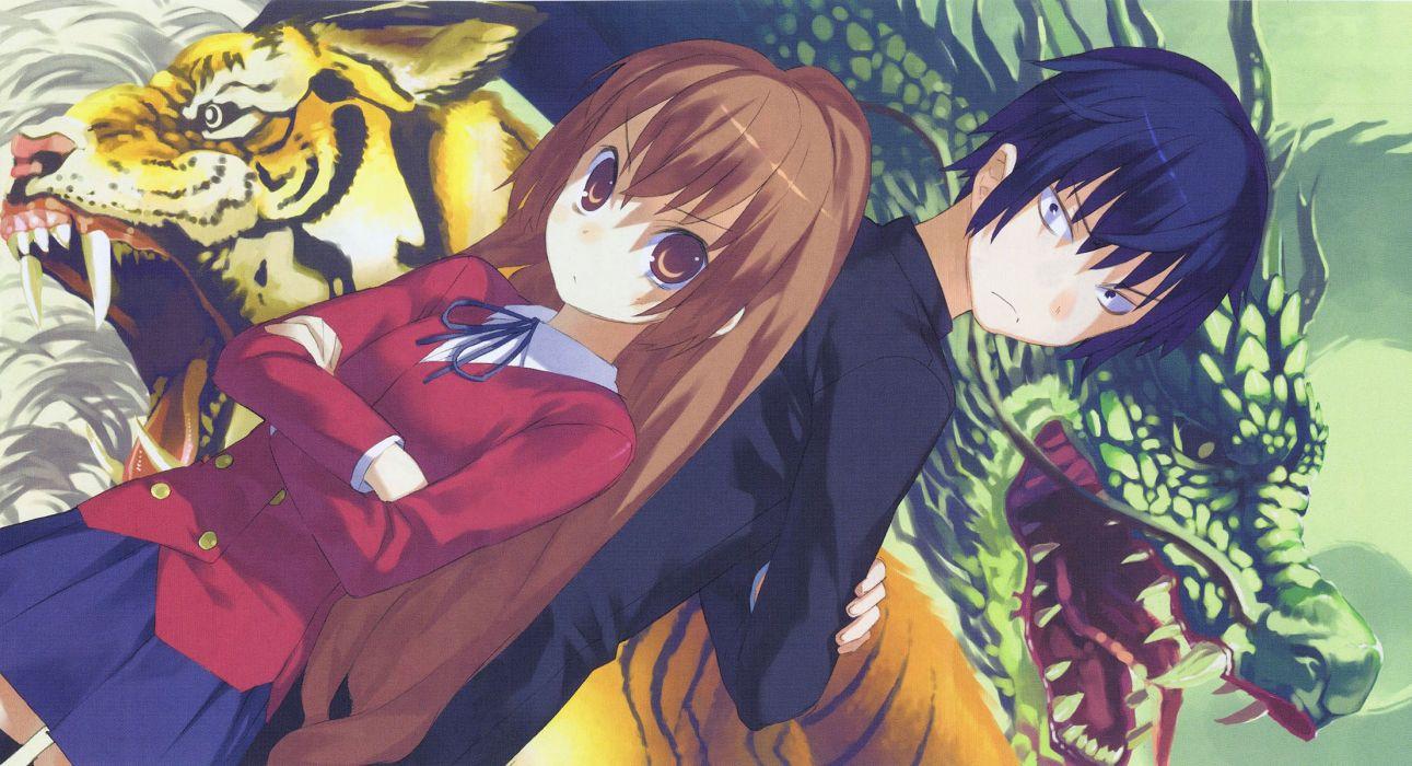 1291x700 Aisaka taiga takasu ryuuji toradora wallpaperx1200