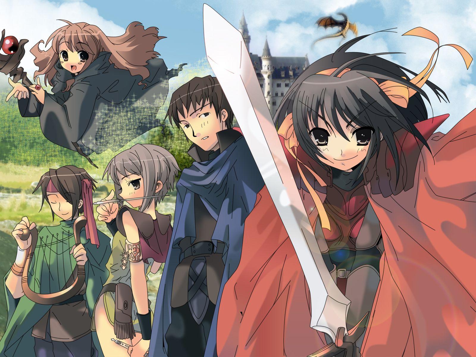 1600x1200 The Melancholy of Suzumiya Haruhi Wallpaper: SOS Brigade goes RPG