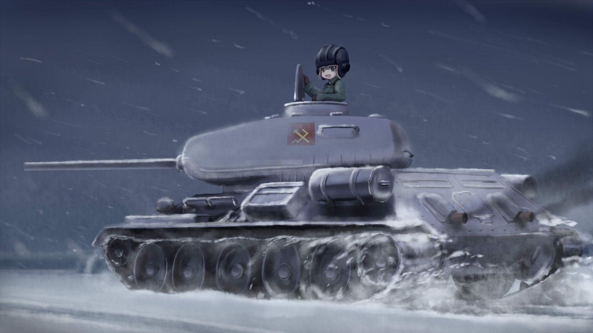 1920x1080 Free download Girls und panzer Katusha and T 34 85