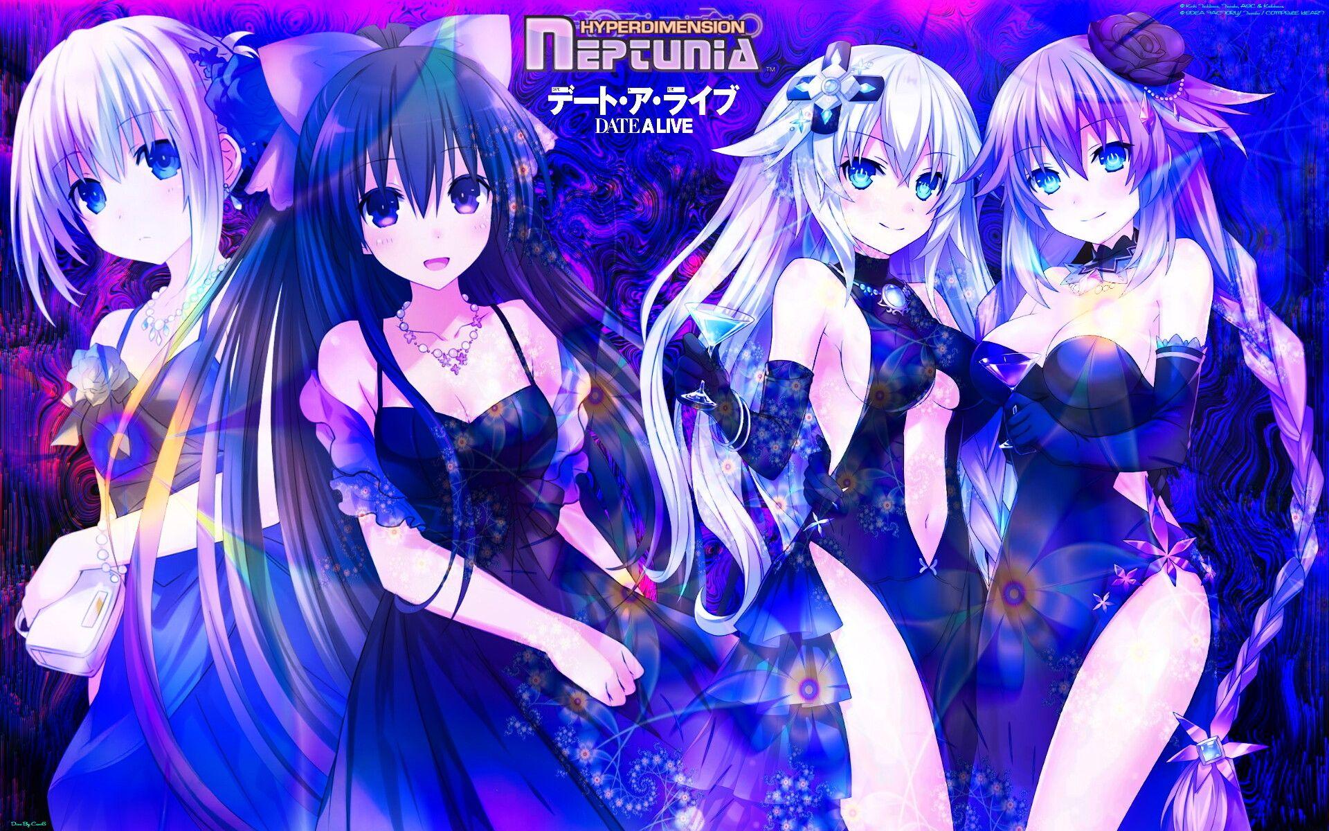 1920x1200 Date A Live Neptunia Crossover Wallpaper