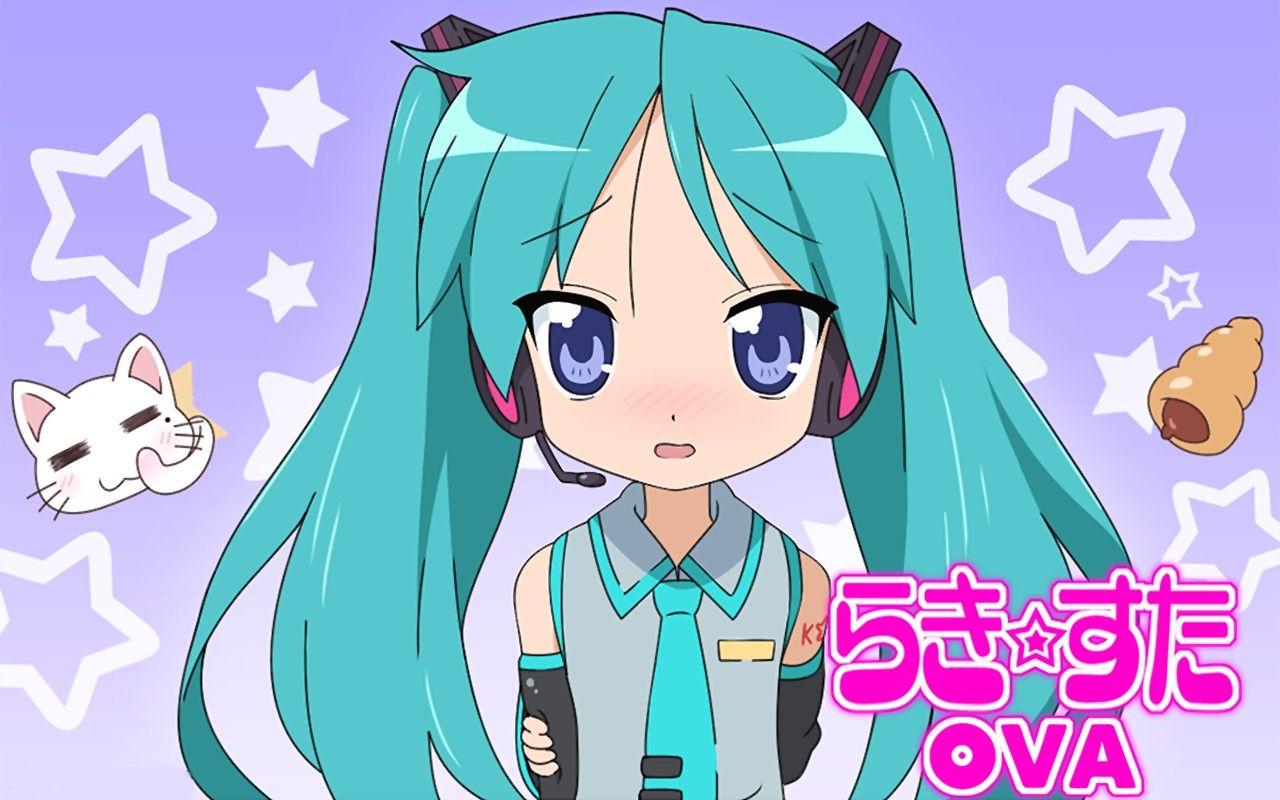1280x800 anime girls, Lucky Star, Hiiragi Kagami, Long hair, Vocaloid