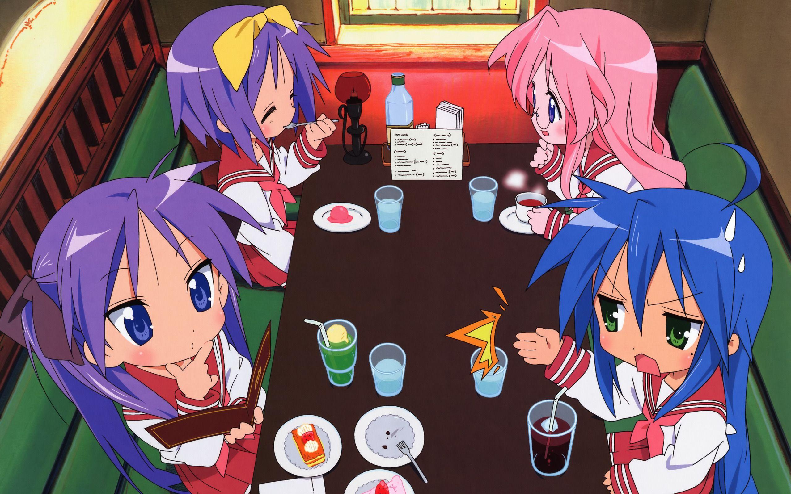 2560x1600 Download wallpaper cafe, Kawai, Art, Konata Izumi, MoE, TSUKASA
