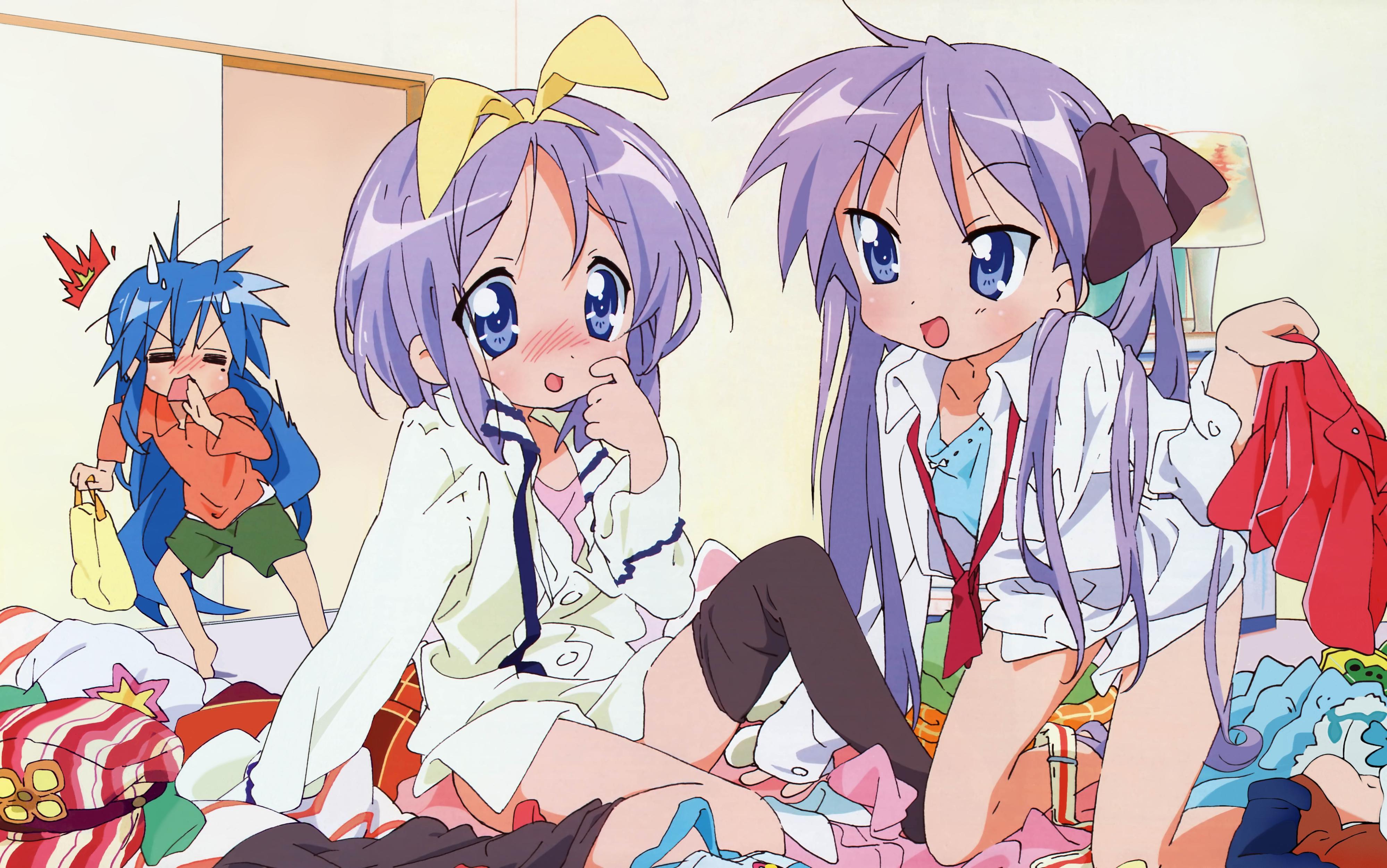 3996x2500 Wallpaper download lucky star, izumi konata, hiiragi tsukasa