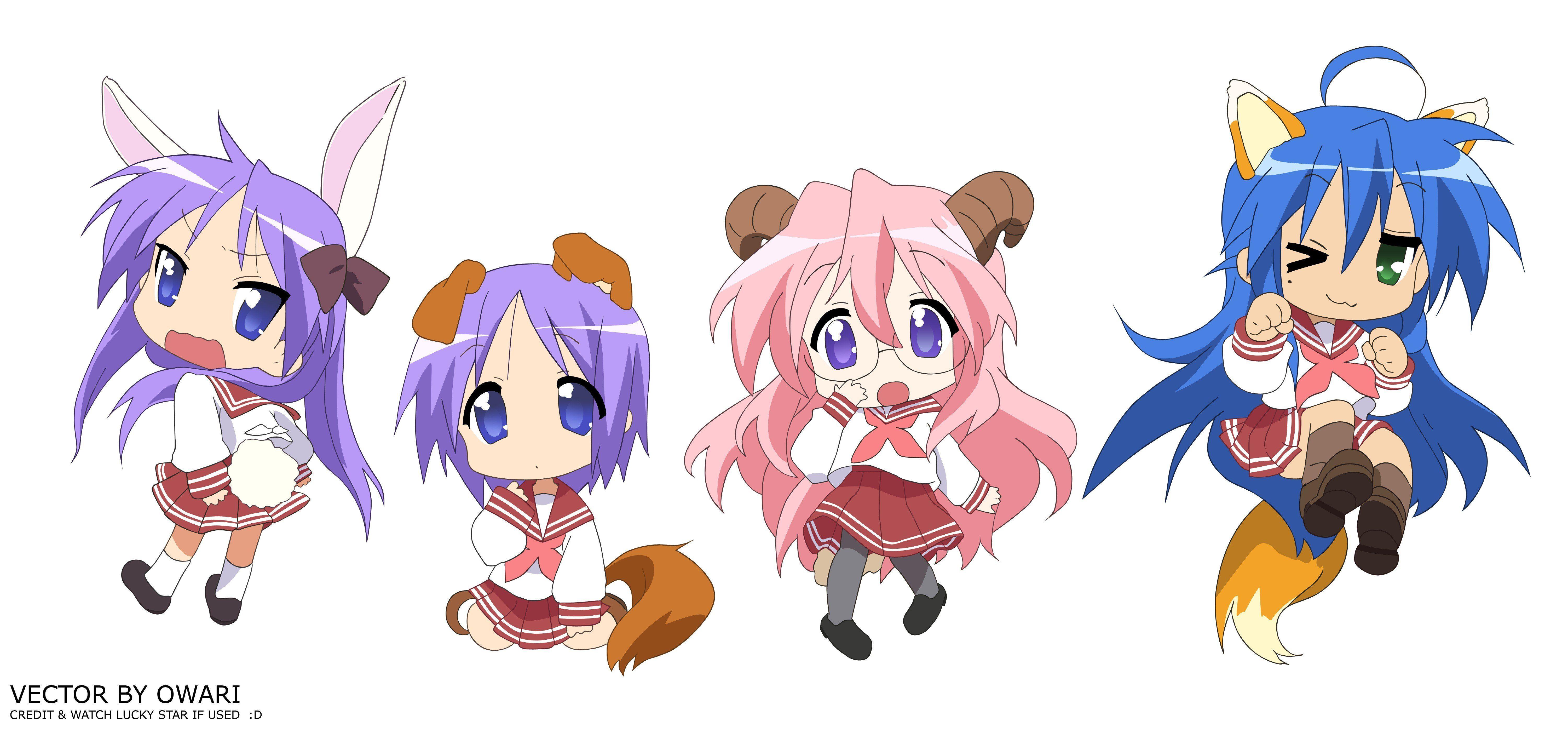 6000x2804 Animals Lucky Star Hiiragi Kagami Hiiragi Tsukasa Takara Miyuki