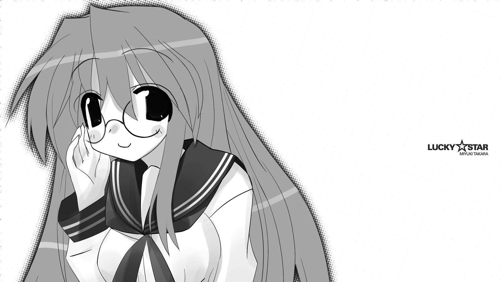 1600x900 Download wallpaper 1600x900 lucky star, takara miyuki, black